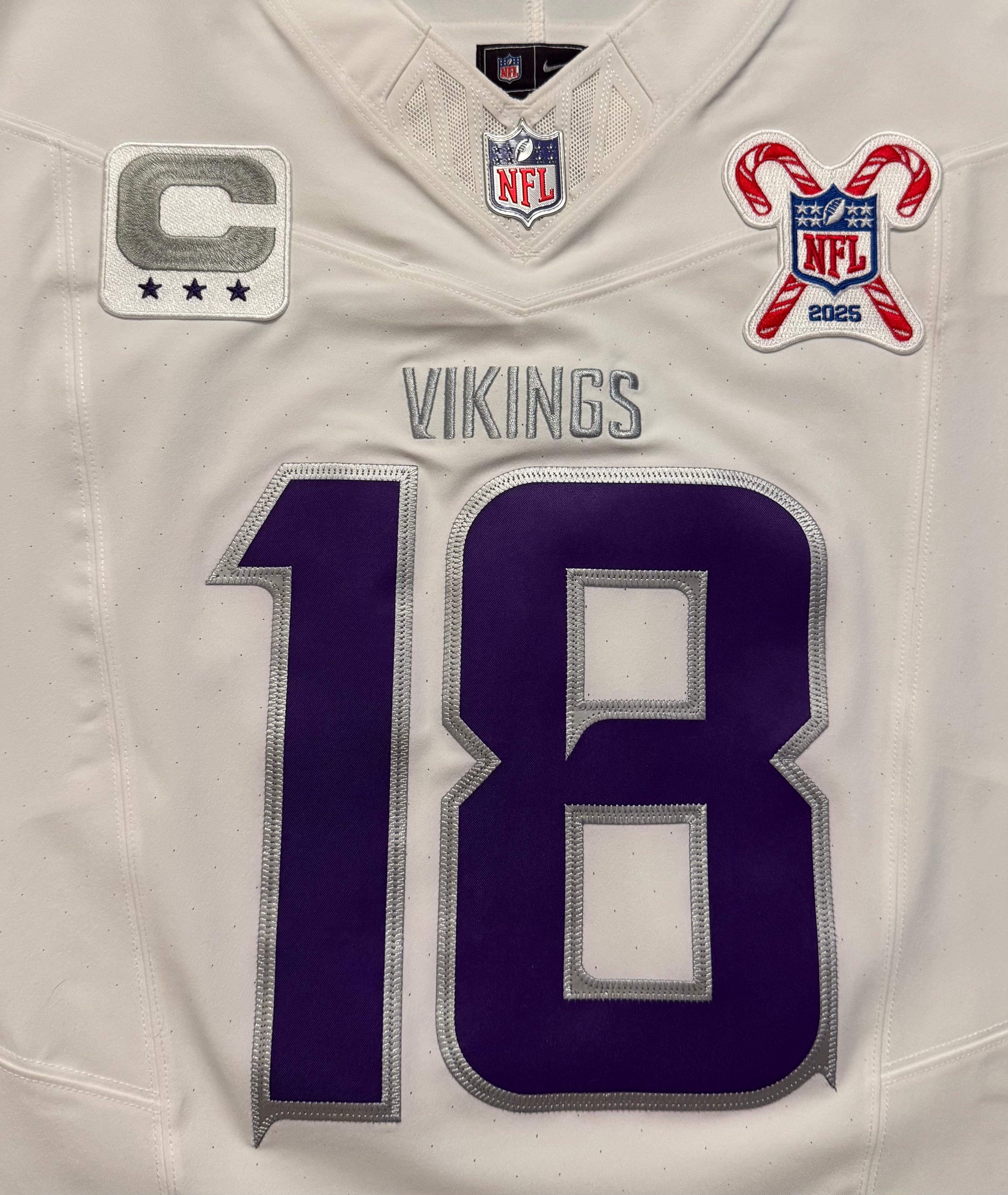Justin Jefferson Minnesota Vikings Jersey #18 Nike Vapor FUSE Elite White Size 48 (XL) NFL
