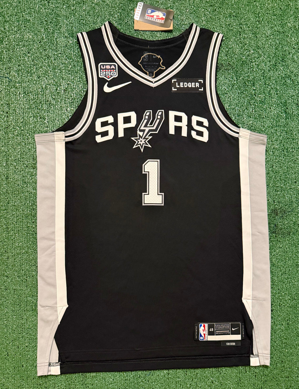 Victor Wembanyama San Antonio Spurs Jersey #1 Nike ADV Authentic Black Size 48 (L) NBA