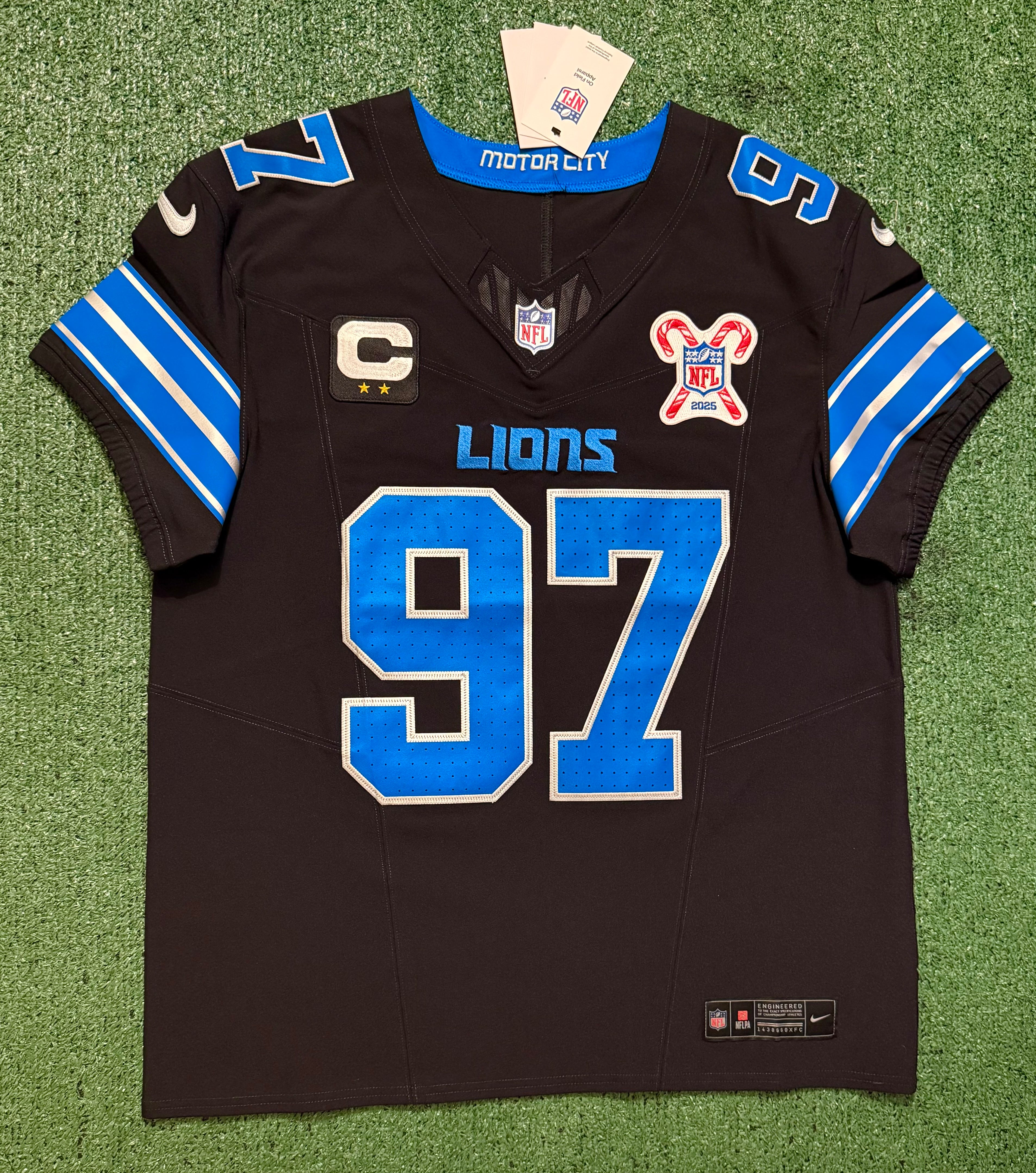 Aidan Hutchinson Detroit Lions Jersey #97 Nike Vapor FUSE Elite black size 44 (Large) NFL