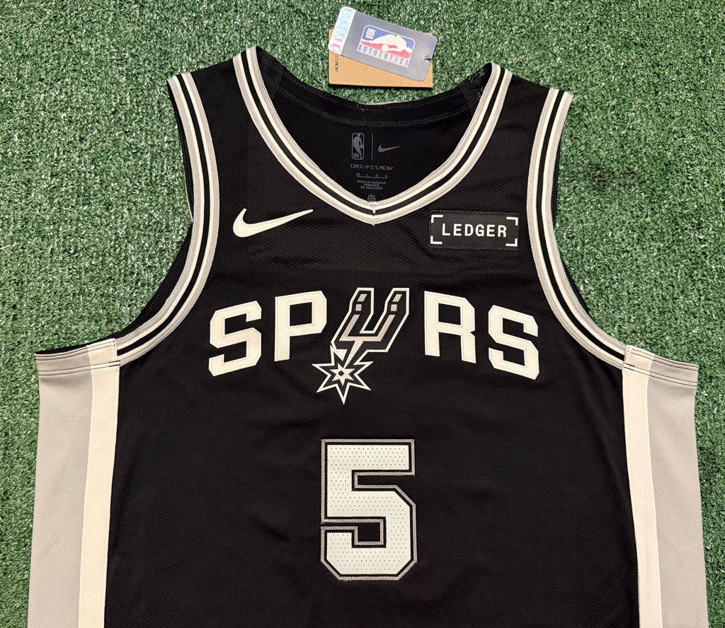 Stephon Castle San Antonio Spurs Jersey #5 Nike ADV Authentic Black Size 48 (L) NBA