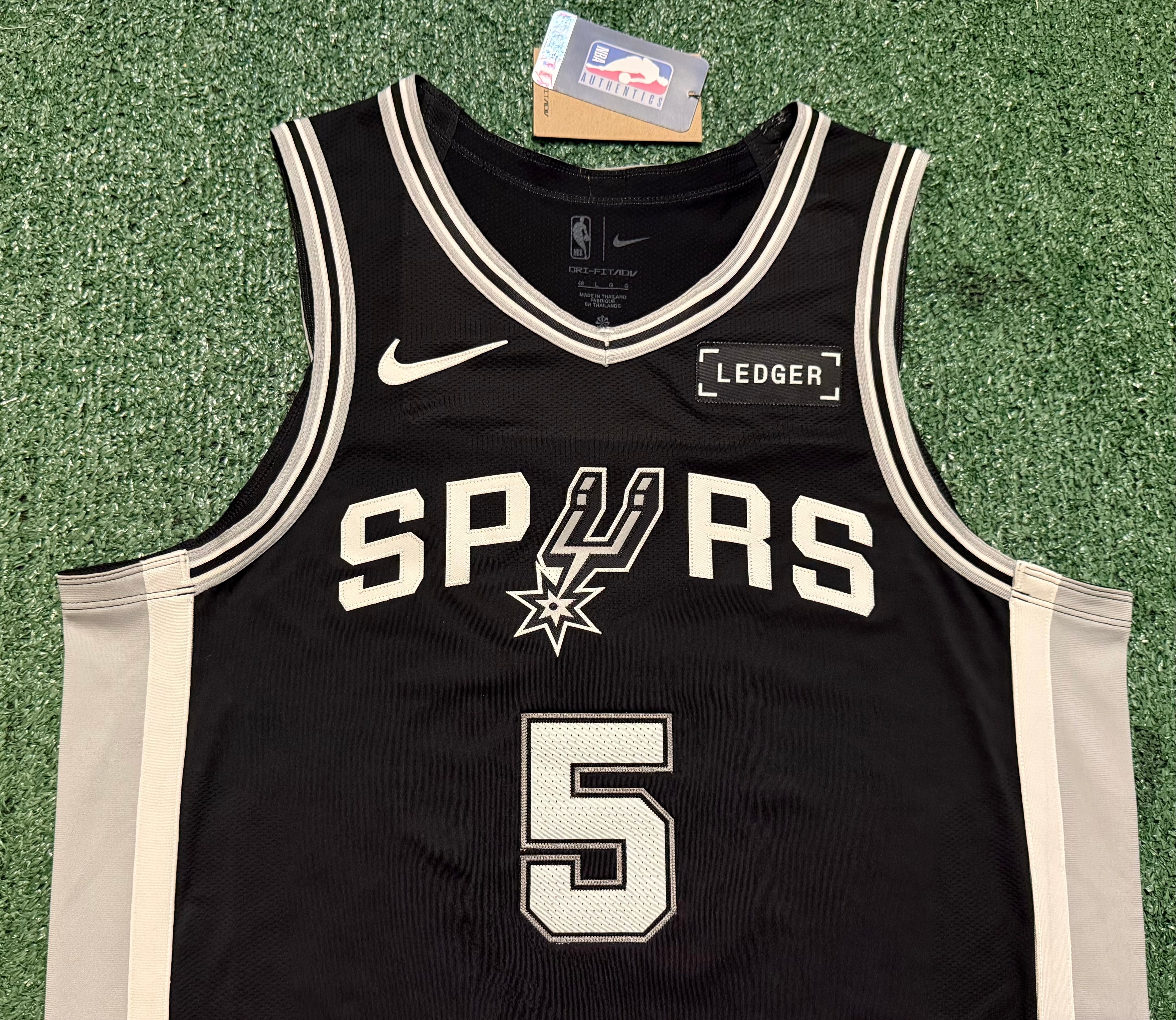 Stephon Castle San Antonio Spurs Jersey #5 Nike ADV Authentic Black Size 48 (L) NBA