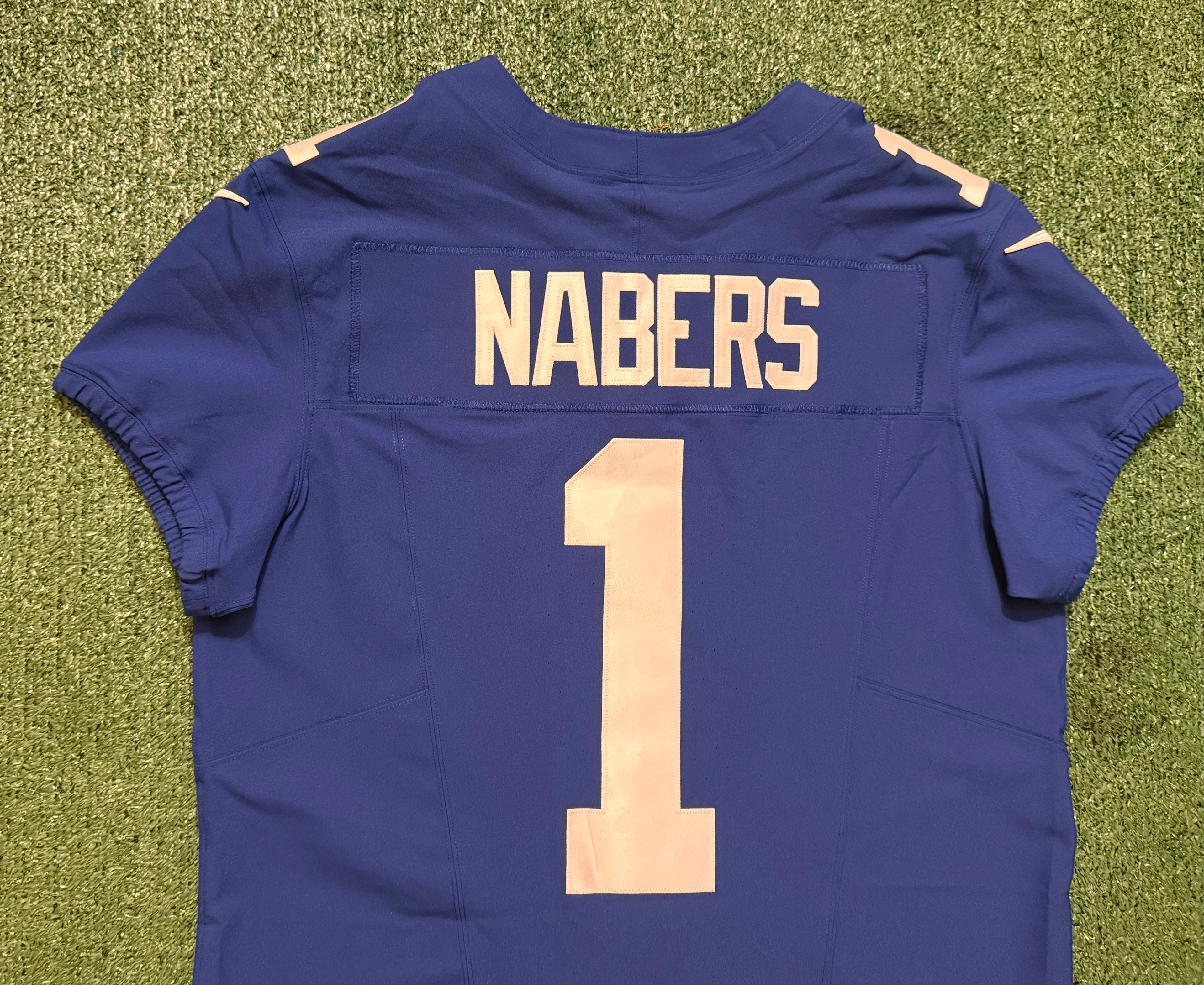 Malik Nabers New York Giants Jersey #1 Nike Vapor FUSE Elite blue size 44 (Large) NFL