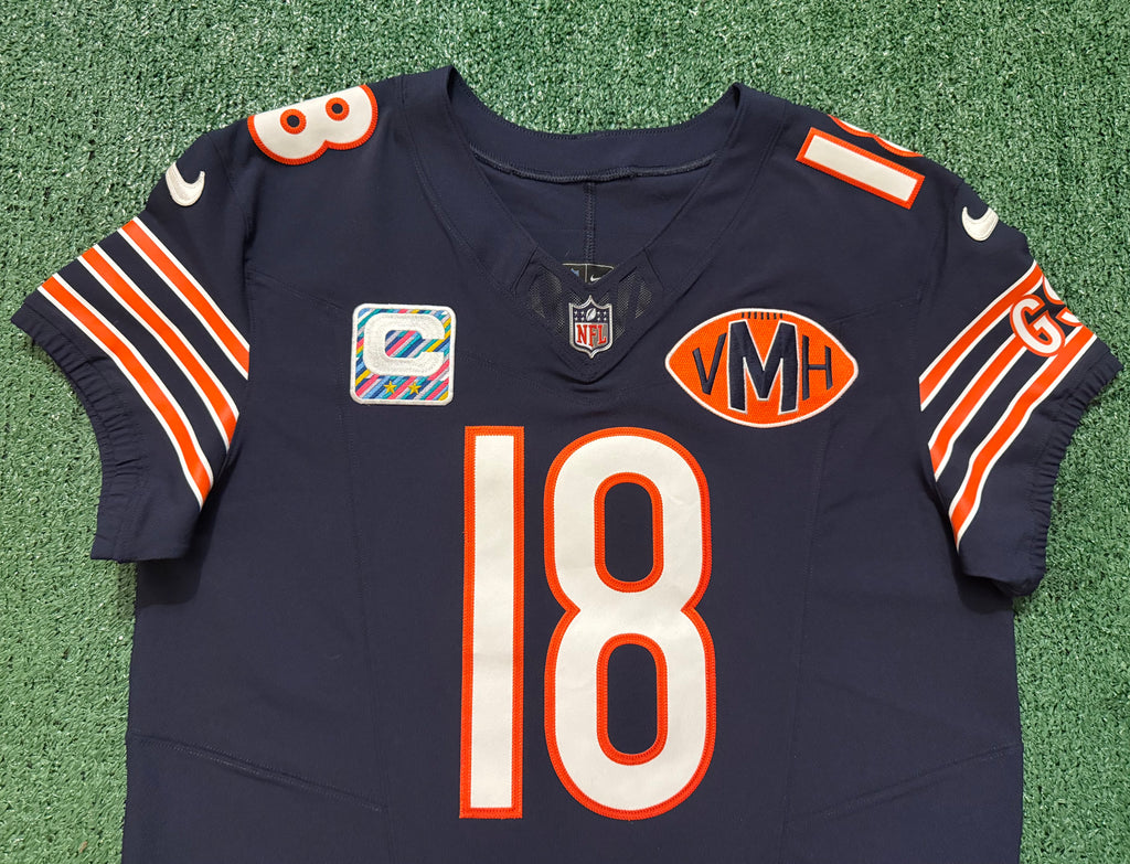 Caleb Williams Chicago Bears Jersey #18 Nike Vapor FUSE Elite Navy Size 44 (Large) NFL