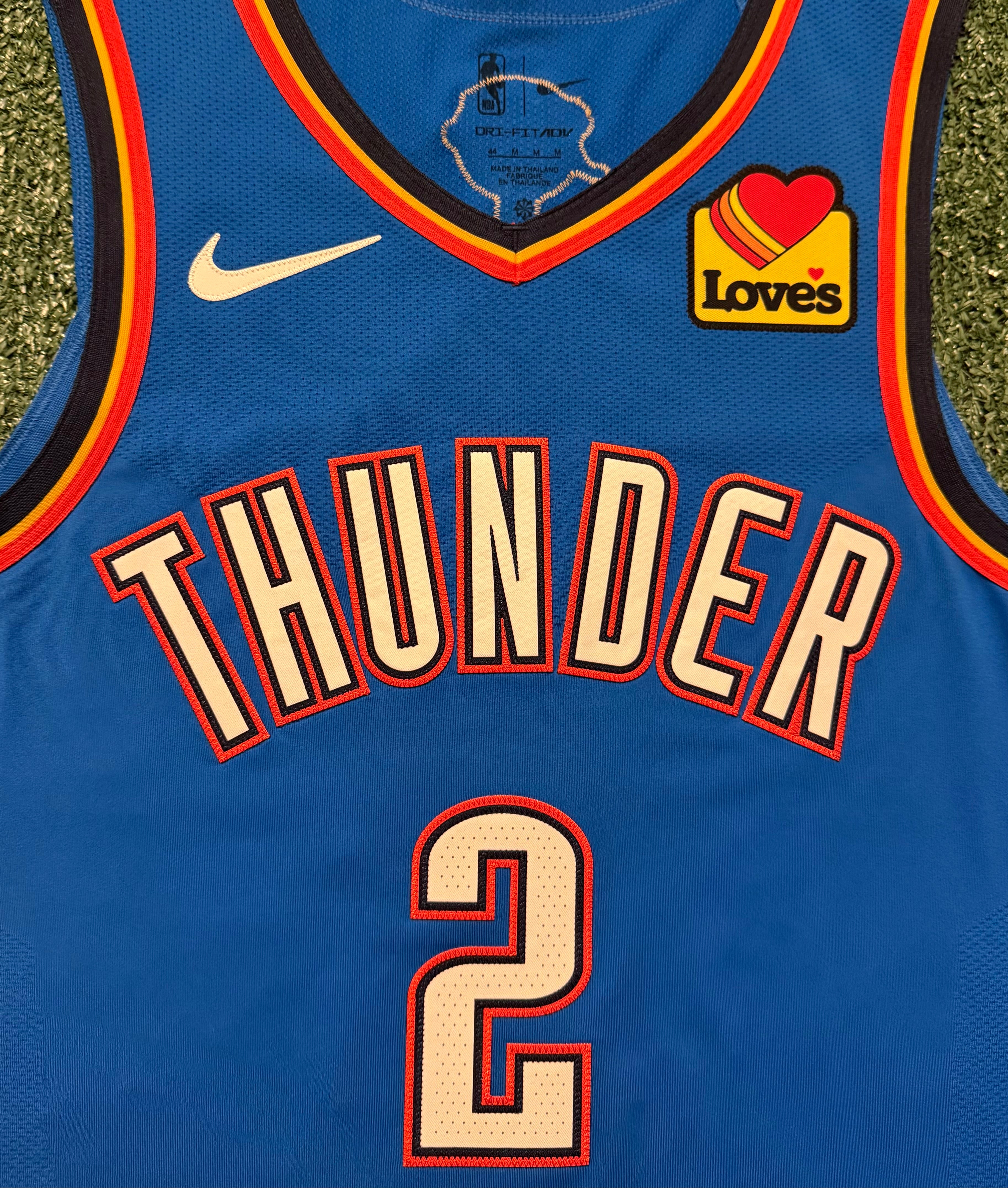 Shai Gilgeous-Alexander Oklahoma City Thunder Jersey #2 Nike ADV Authentic Blue Size 44 (M) NBA