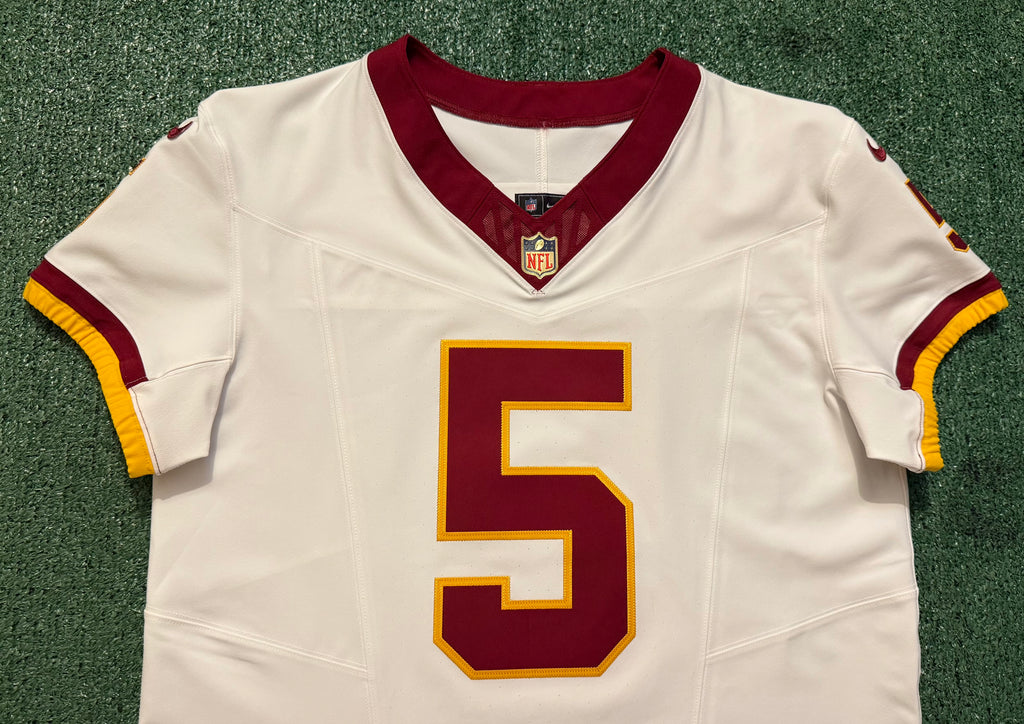 Jayden Daniels Washington Commanders Jersey #5 Nike Vapor Fuse Elite White size 44 (Large) NFL