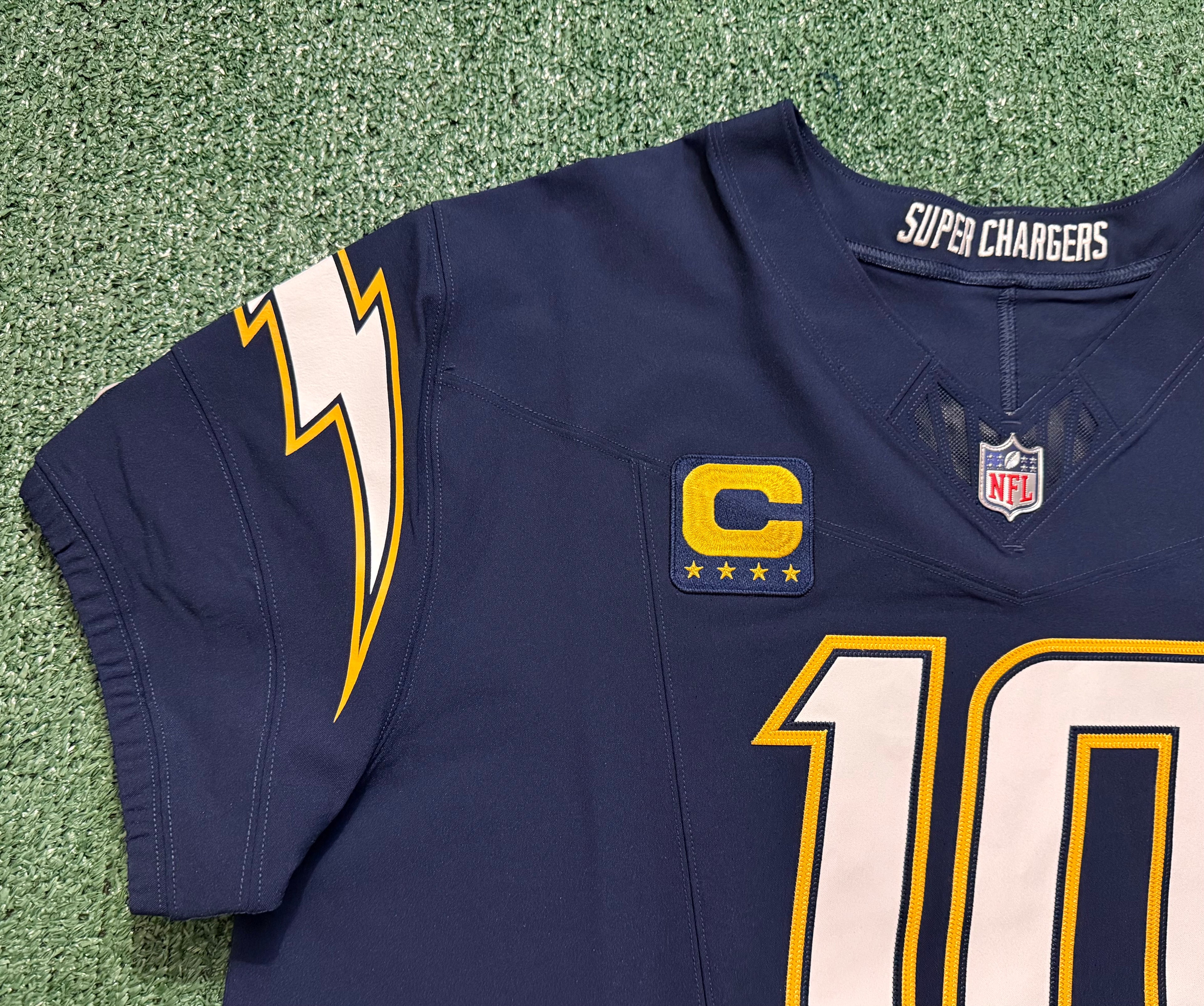 Justin Herbert Los Angeles Chargers Jersey #10 Nike Vapor Fuse Elite Navy Size 52 (XXL) NFL