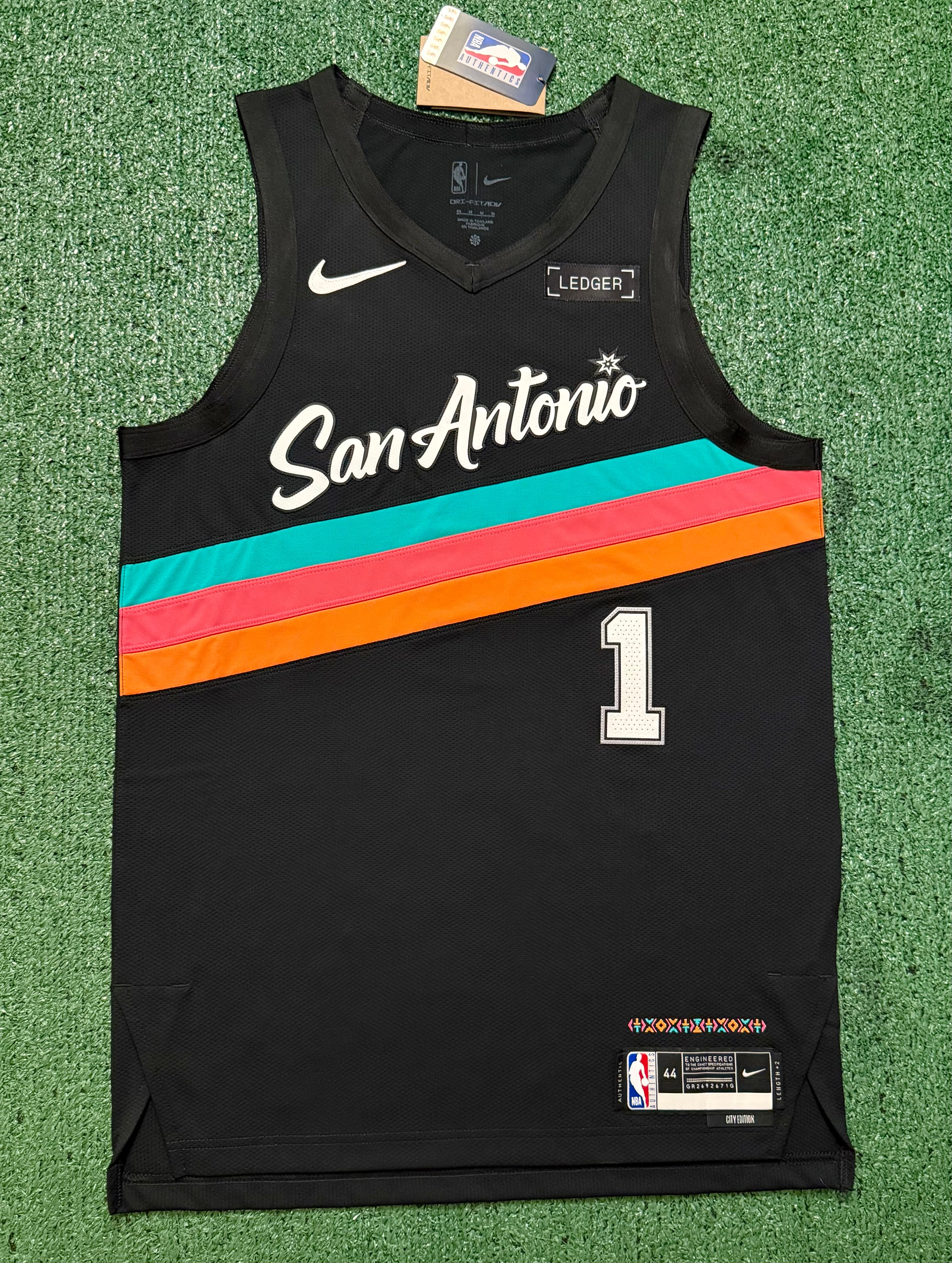 Victor Wembanyama San Antonio Spurs Jersey #1 Nike ADV Authentic Black Size 44 (M) NBA