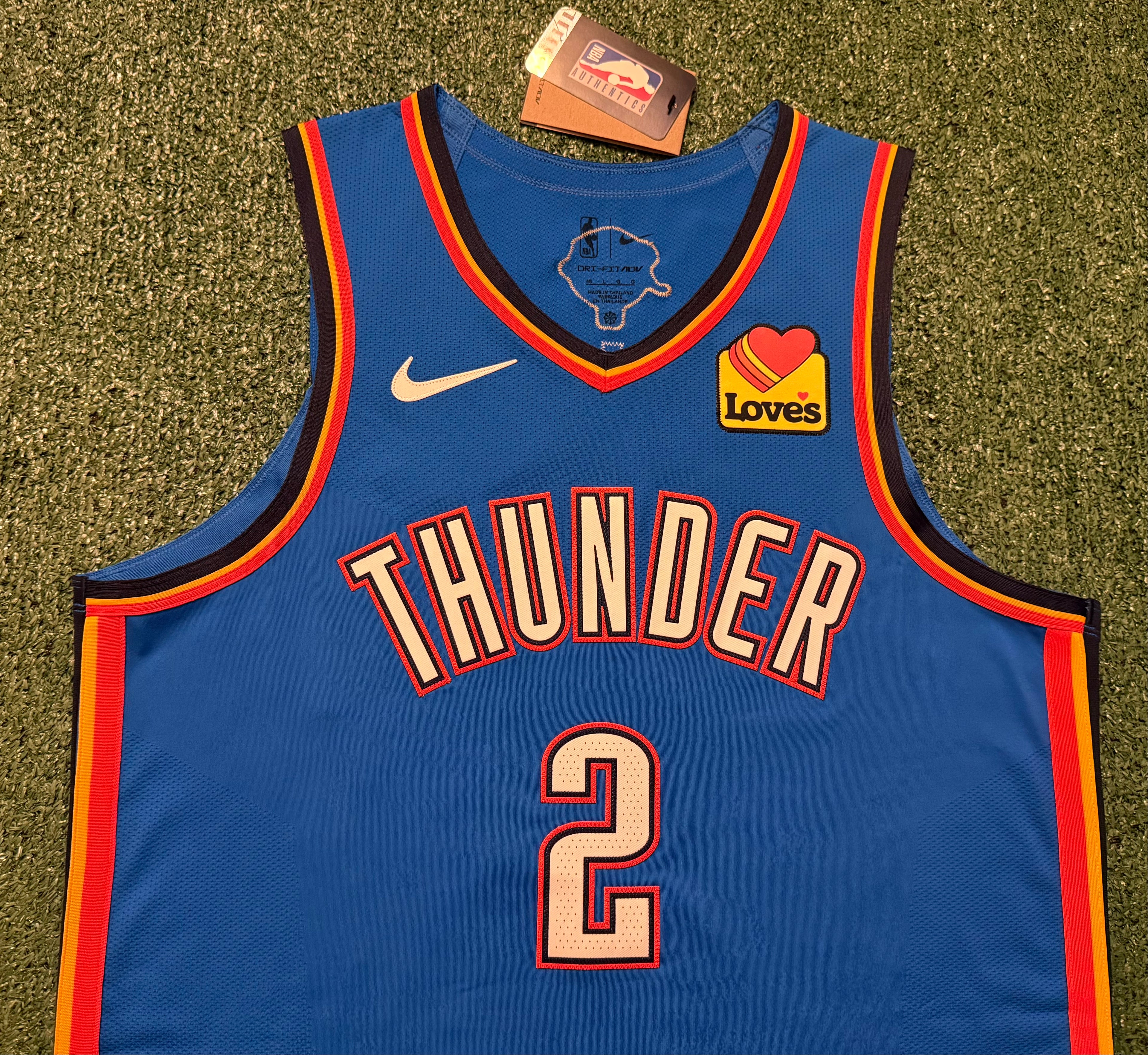 Shai Gilgeous-Alexander Oklahoma City Thunder Jersey #2 Nike ADV Authentic Blue Size 48 (L) NBA
