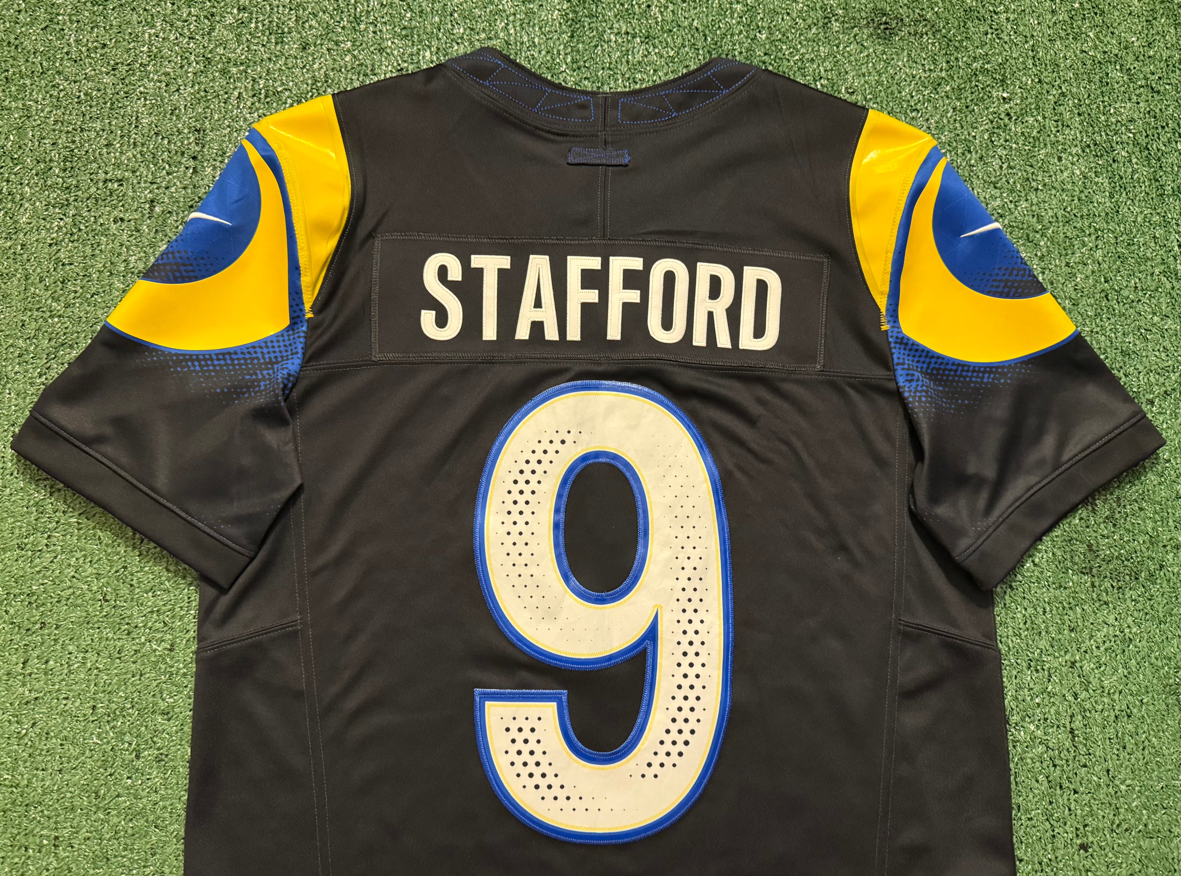 Matthew Stafford Los Angeles Rams Jersey #9 Nike FUSE Rivalry Black Size (Medium) NFL