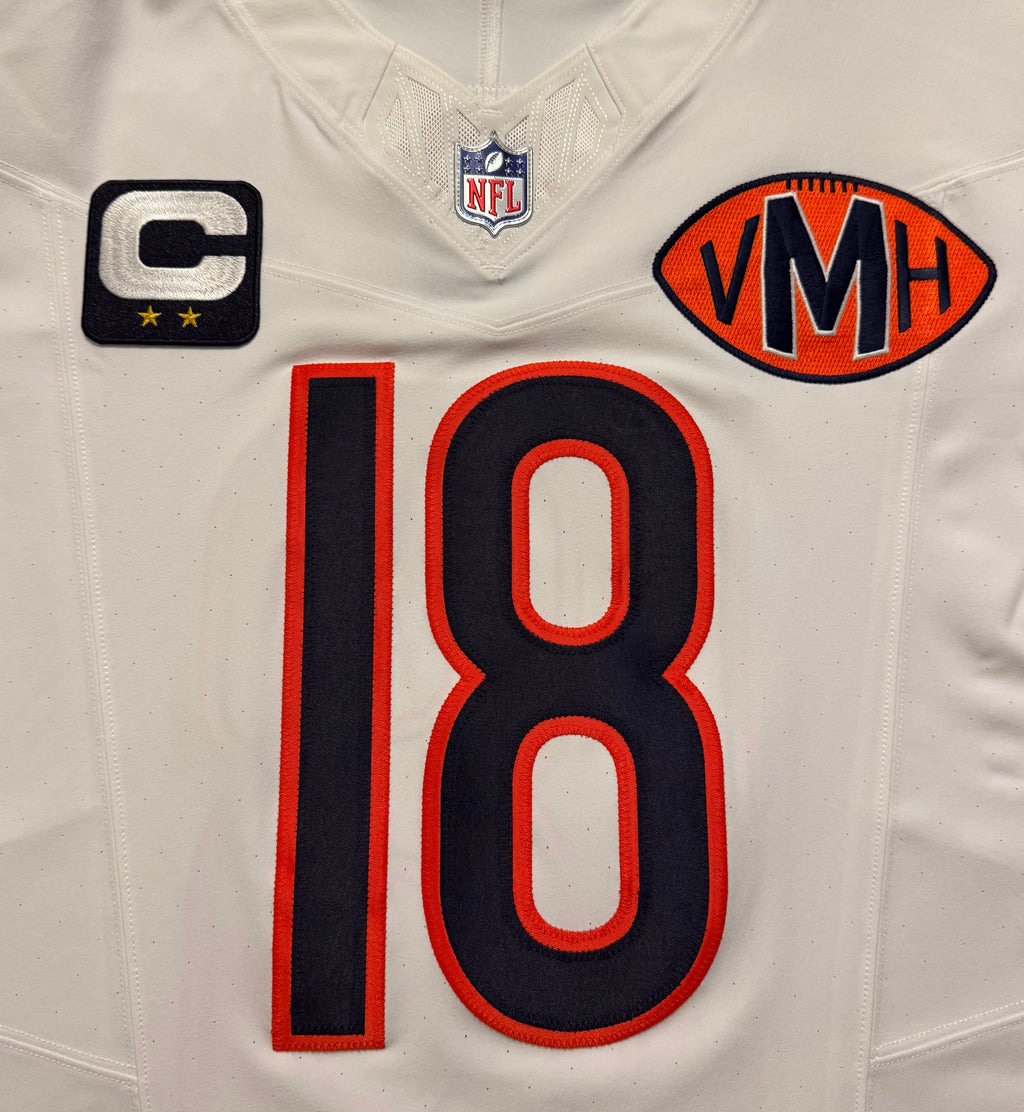 Caleb Williams Chicago Bears Jersey #18 Nike Vapor FUSE Elite White Size 44 (Large) NFL