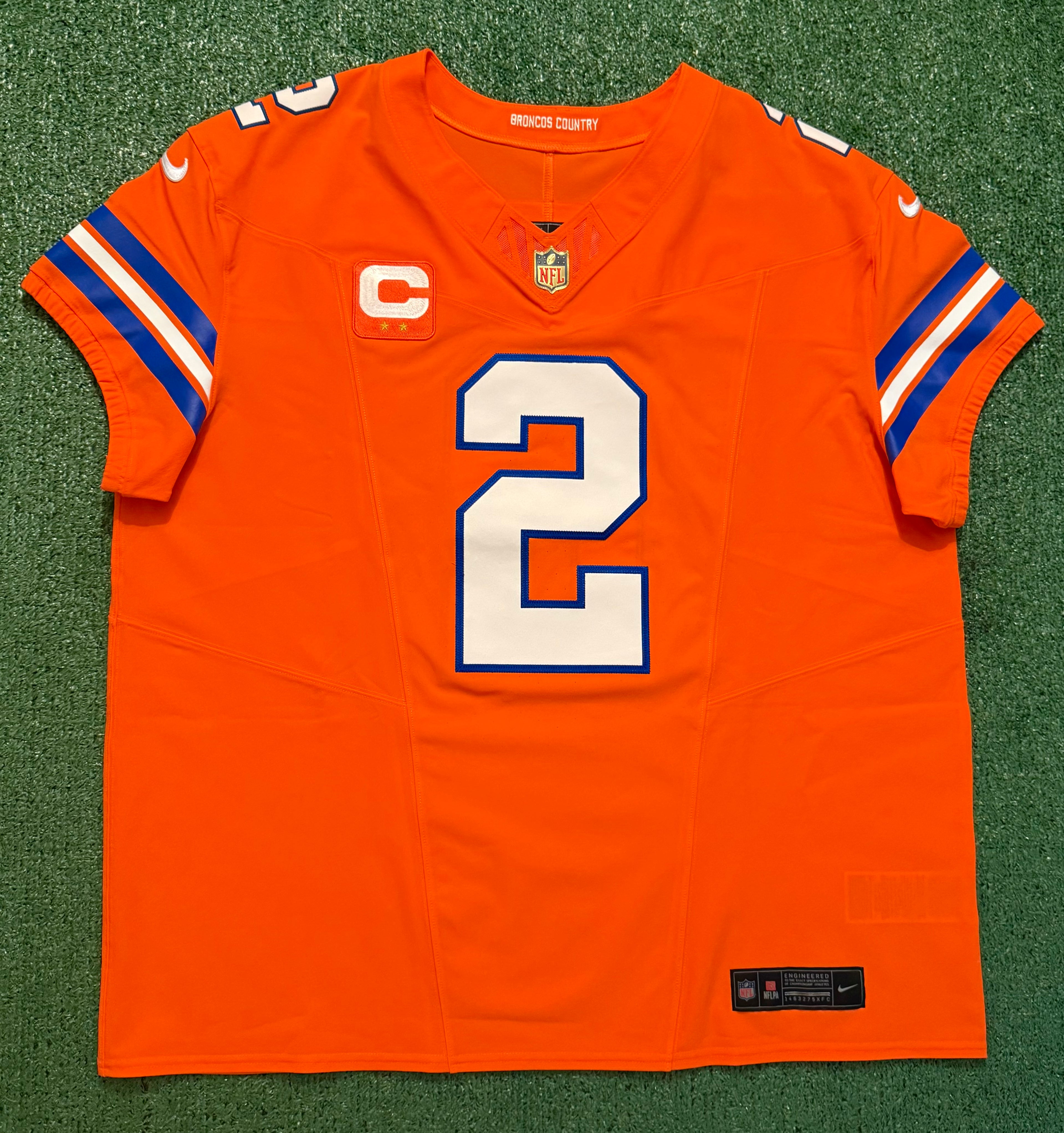 Pat Surtain II Denver Broncos Jersey #2 Nike Vapor Fuse Elite Orange Size 52 (XXL) NFL