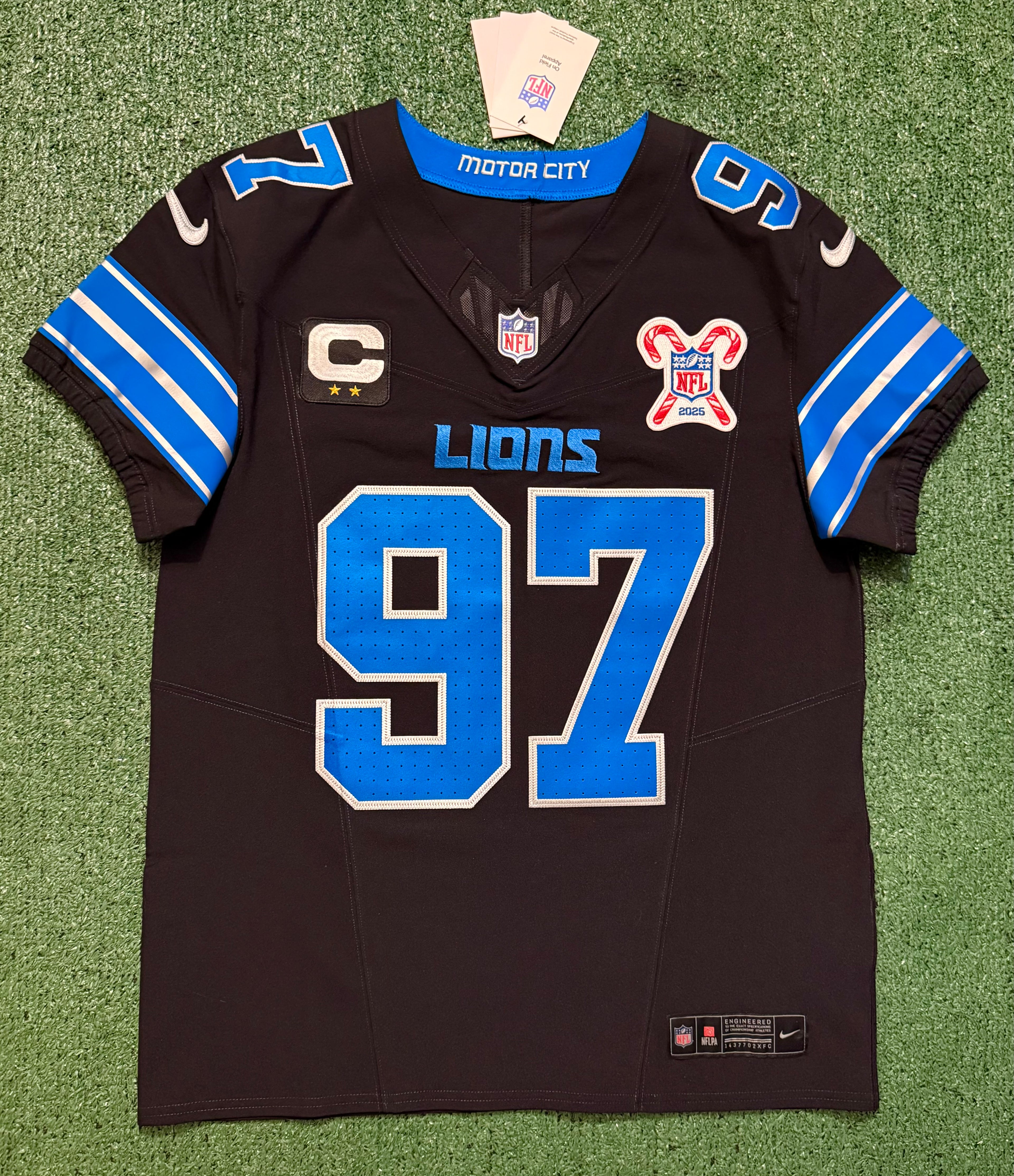 Aidan Hutchinson Detroit Lions Jersey #97 Nike Vapor FUSE Elite black size 40 (Medium) NFL