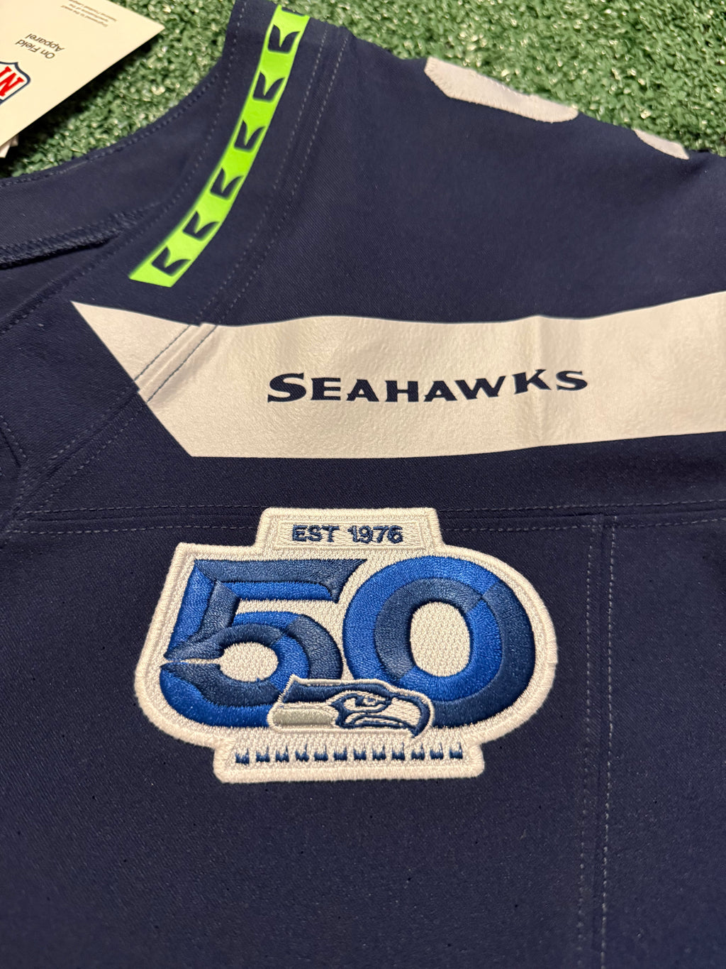 Kenneth Walker III Seattle Seahawks Jersey #9 Nike Vapor FUSE Elite Navy Size 44 (Large) NFL