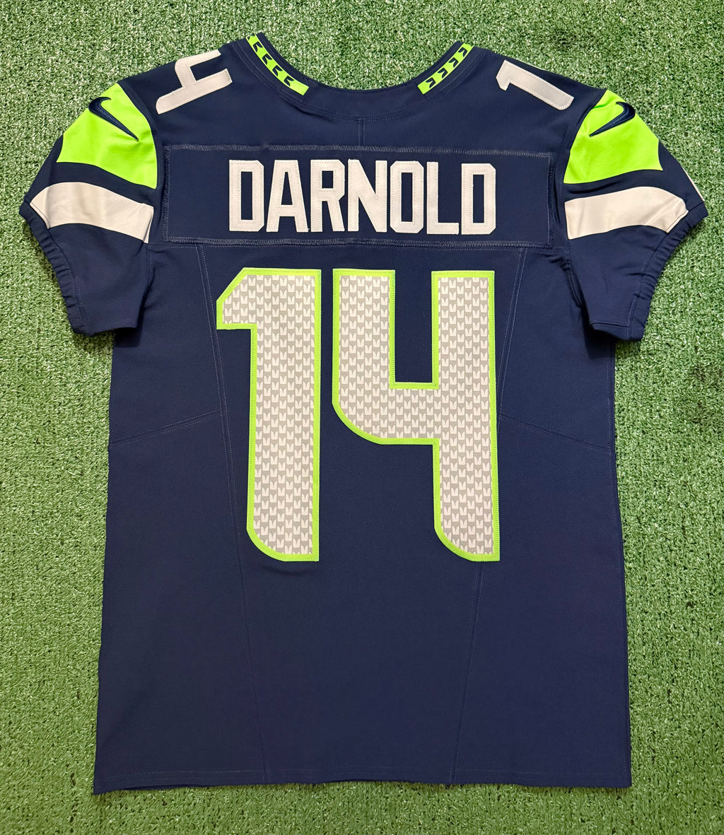 Sam Darnold Seattle Seahawks Jersey #14 Nike Vapor FUSE Elite Navy Size 40 (Medium) NFL