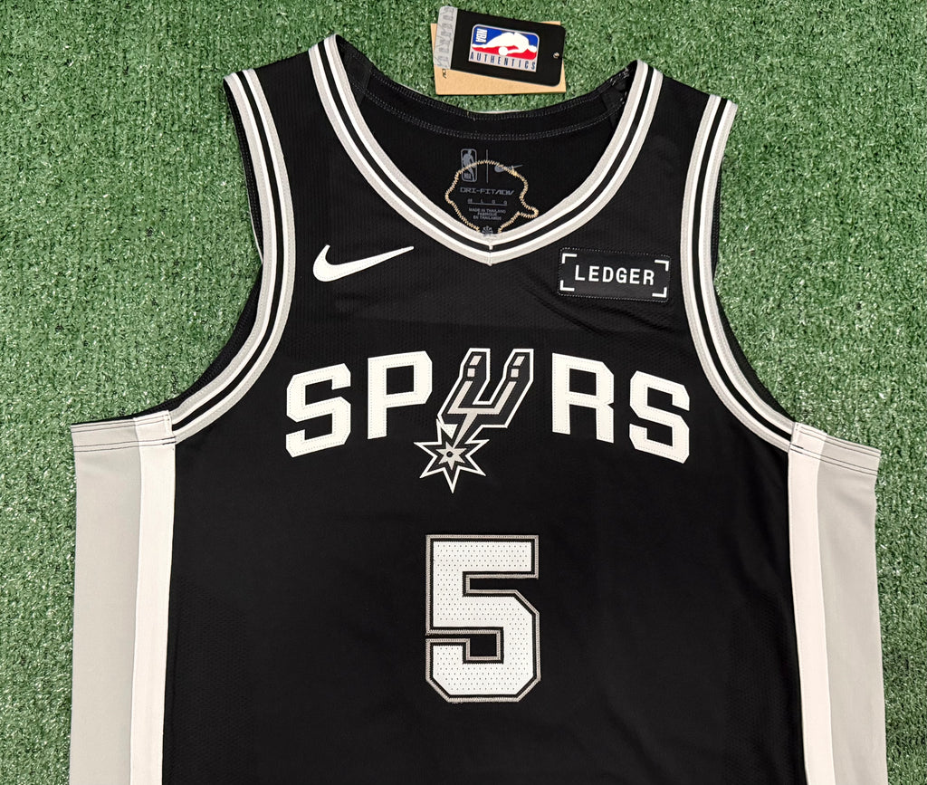 Stephon Castle San Antonio Spurs Jersey #5 Nike ADV Authentic Black Size 48 (L) NBA