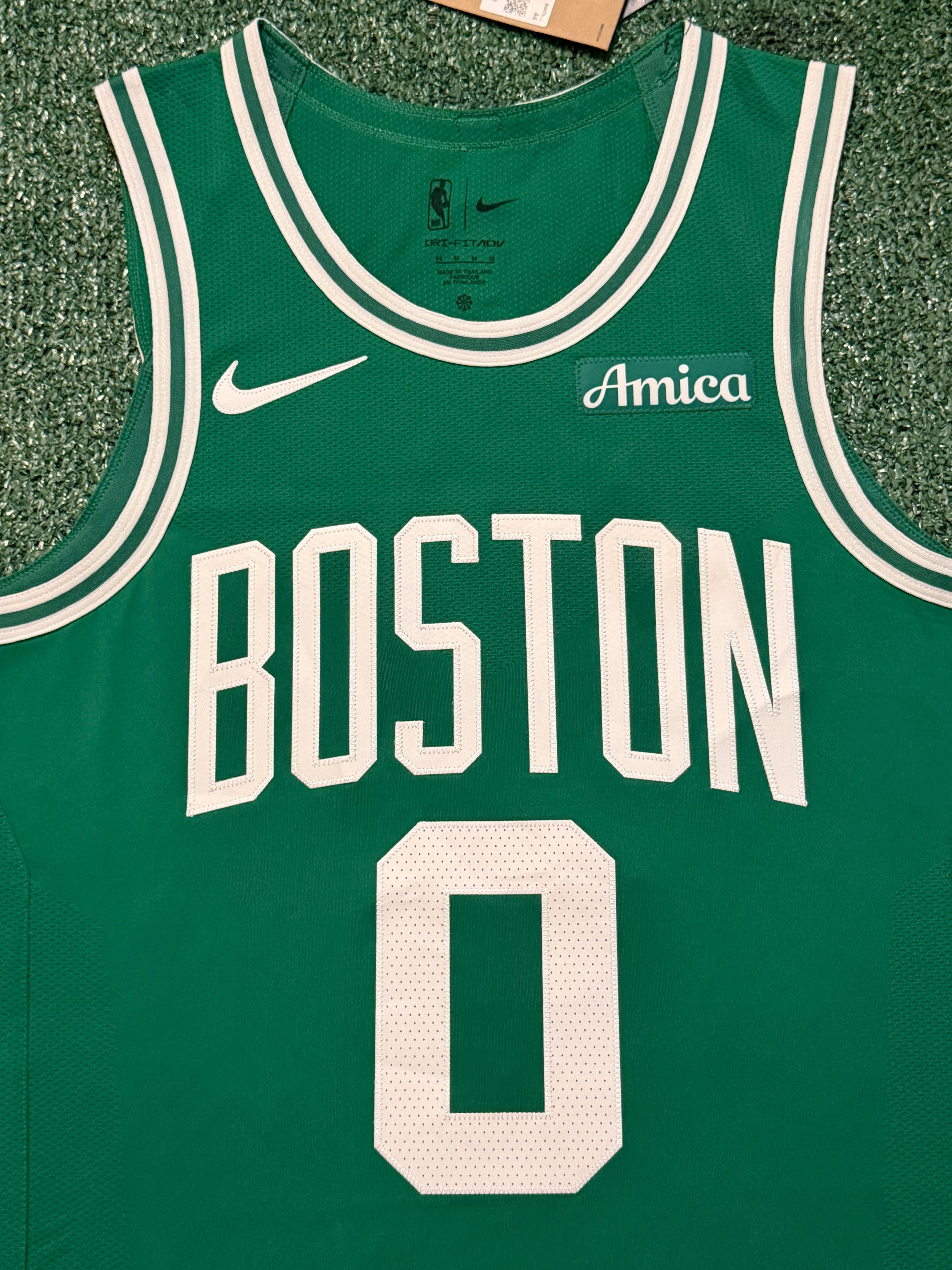 Jayson Tatum Boston Celtics Jersey #0 Nike ADV Authentic Green Size 44 (Medium) NBA