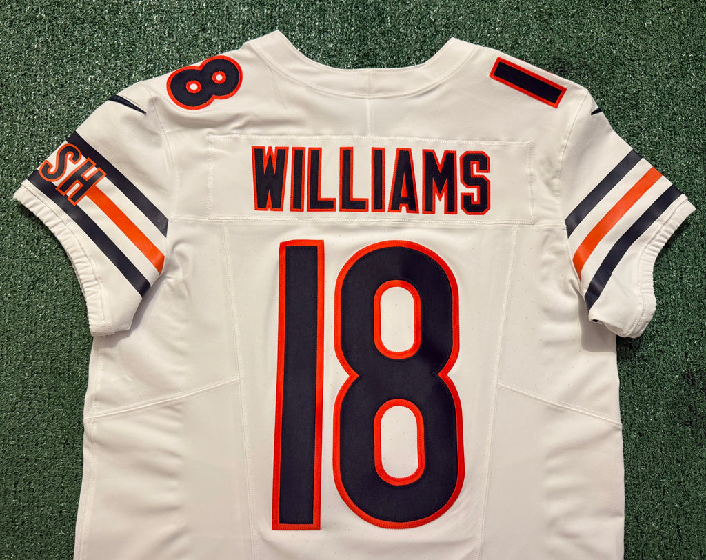 Caleb Williams Chicago Bears Jersey #18 Nike Vapor FUSE Elite White Size 44 (Large) NFL