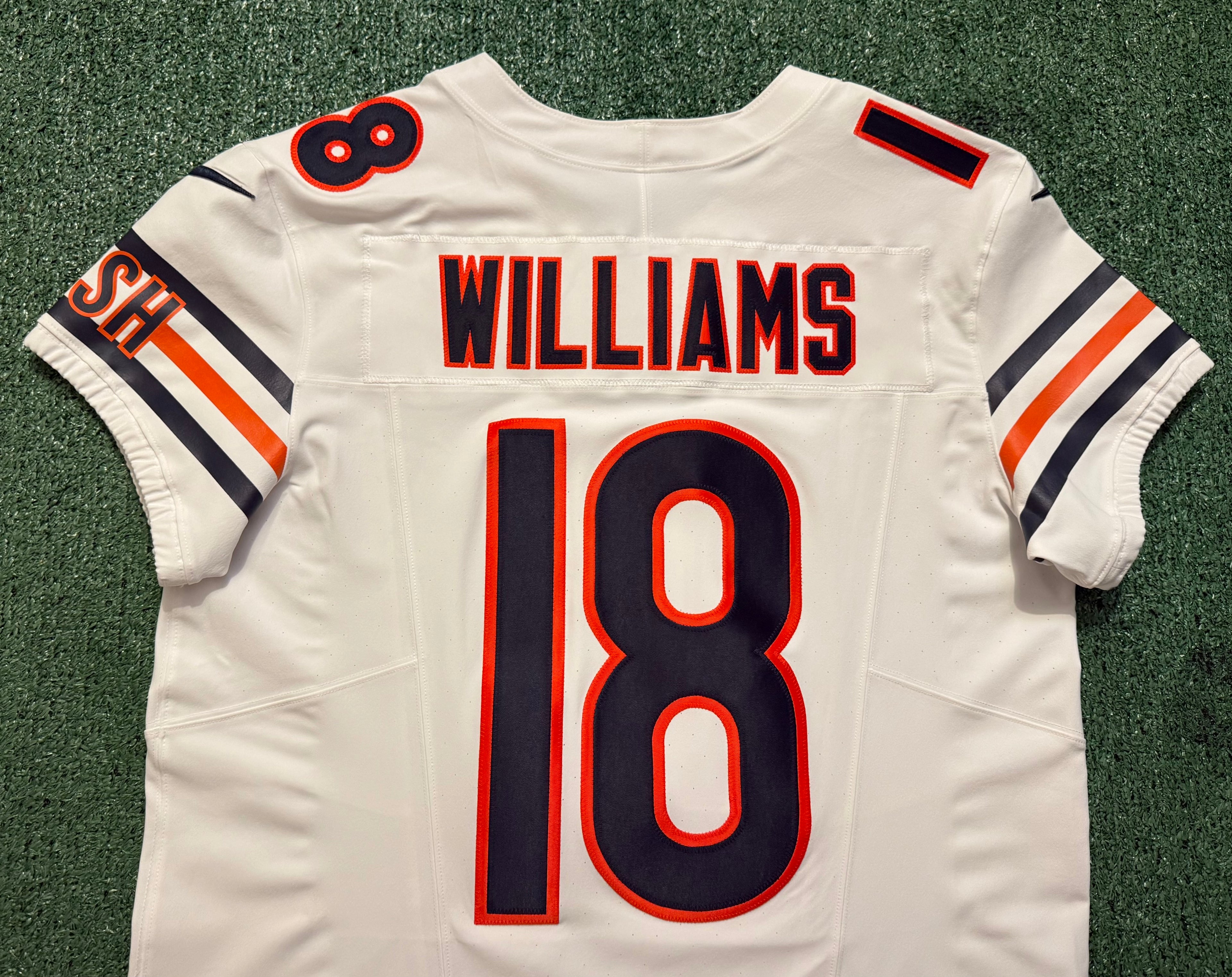 Caleb Williams Chicago Bears Jersey #18 Nike Vapor FUSE Elite White Size 44 (Large) NFL