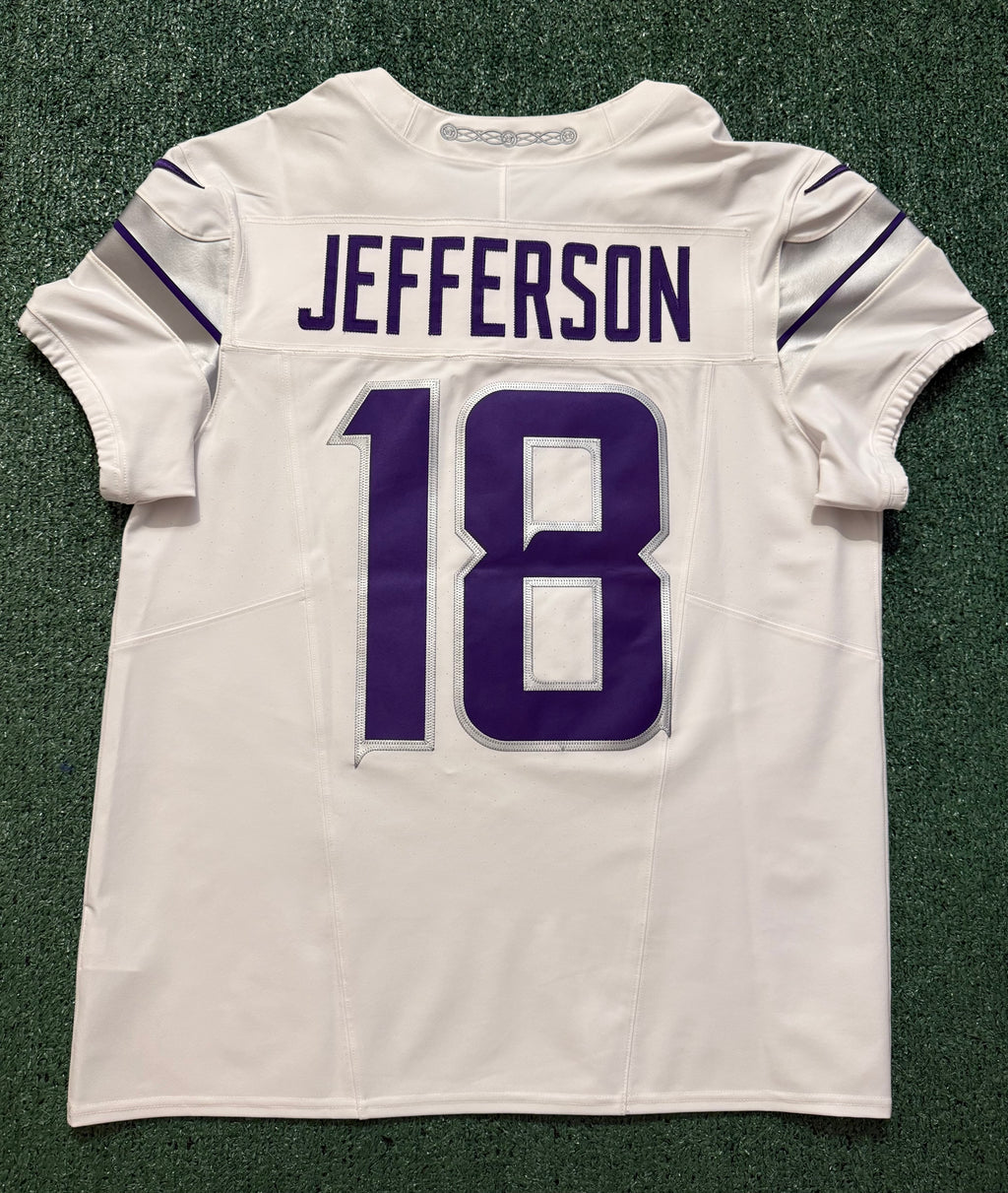 Justin Jefferson Minnesota Vikings Jersey #18 Nike Vapor FUSE Elite White Size 44 (Large) NFL