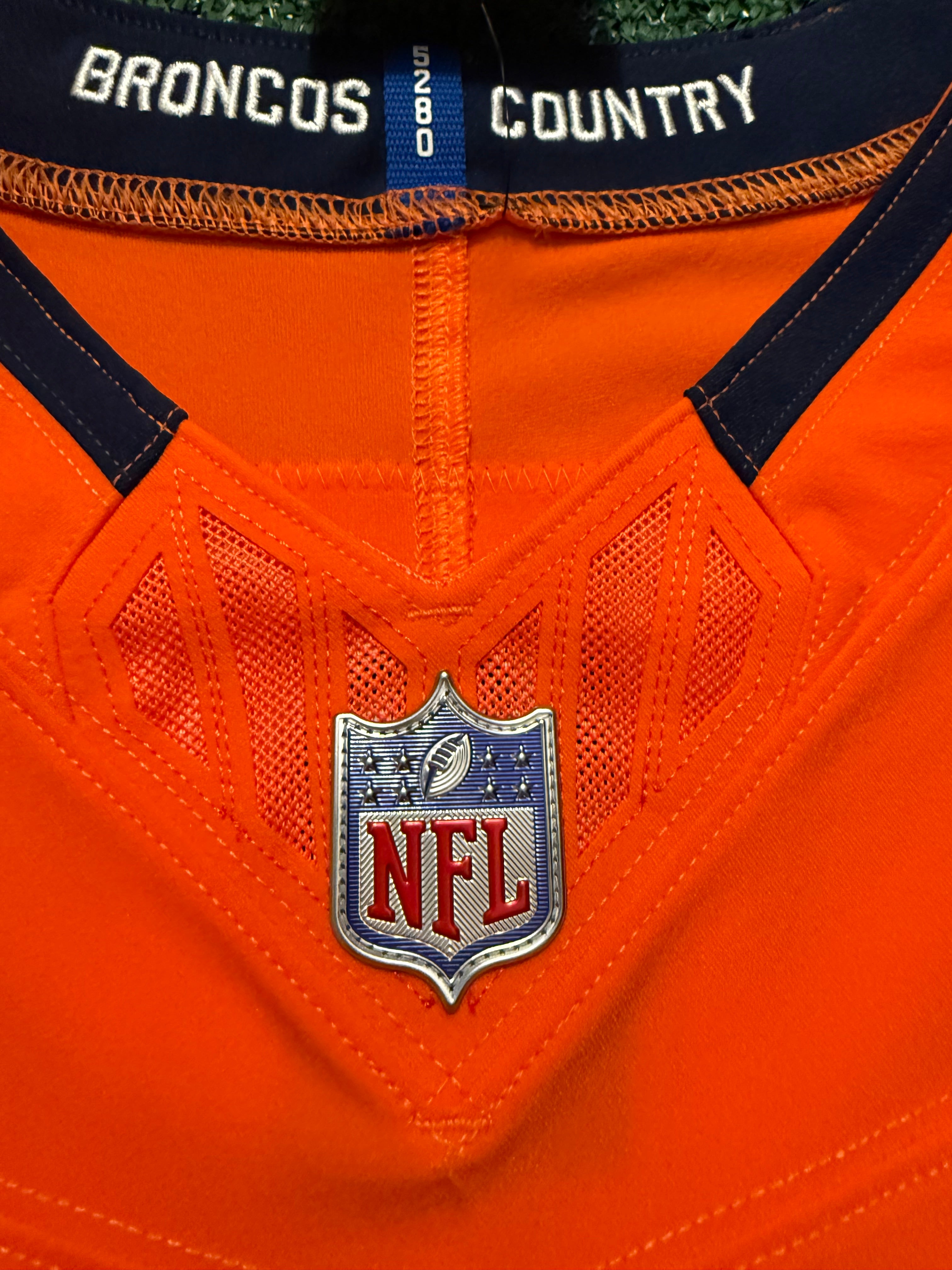 Bo Nix Denver Broncos Jersey #10 Nike Vapor Fuse Elite Orange Size 44 (L) NFL