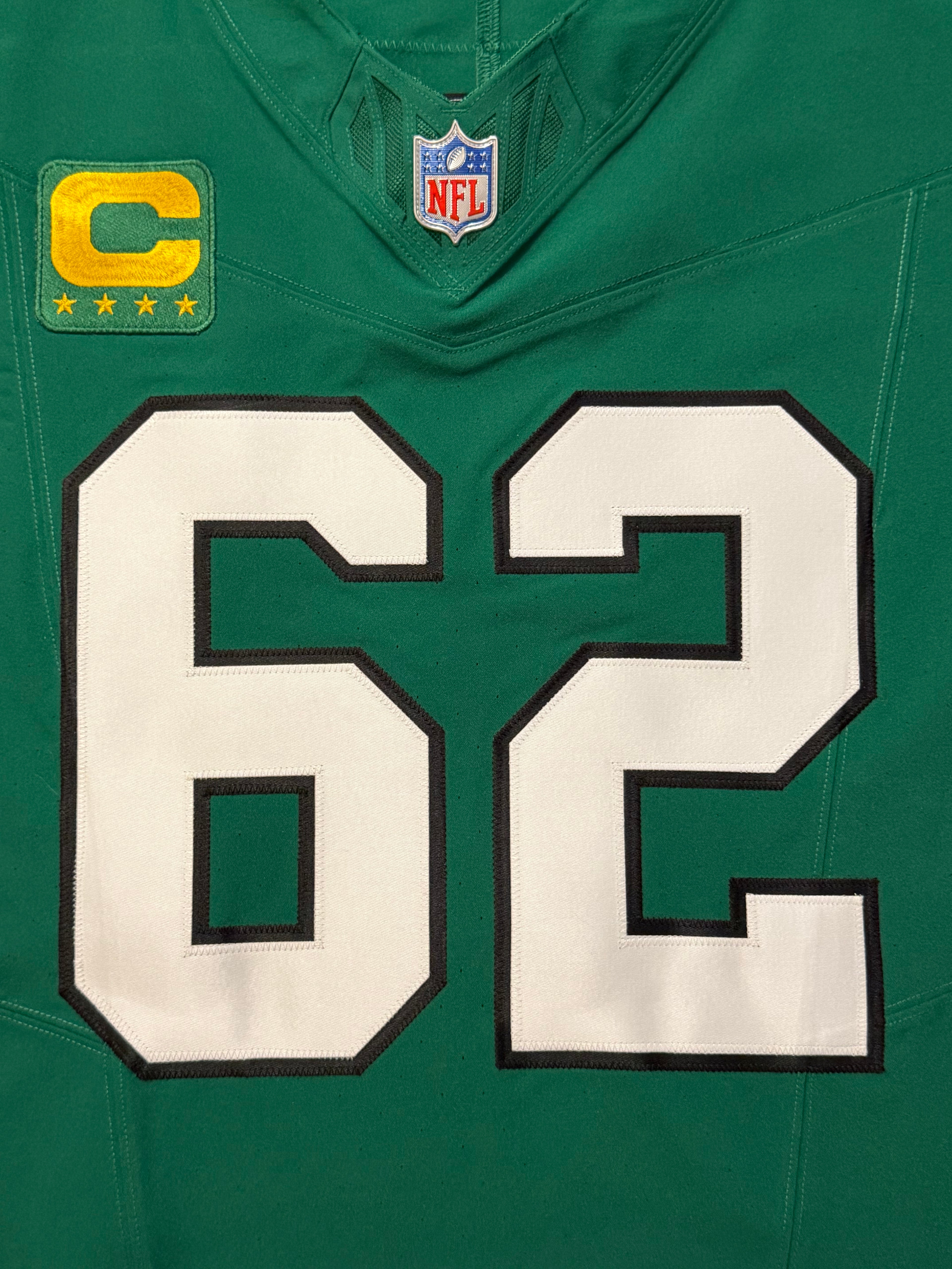 Jason Kelce Philadelphia Eagles Jersey #62 Nike Vapor FUSE Elite Kelly Green size 44 (Large) NFL