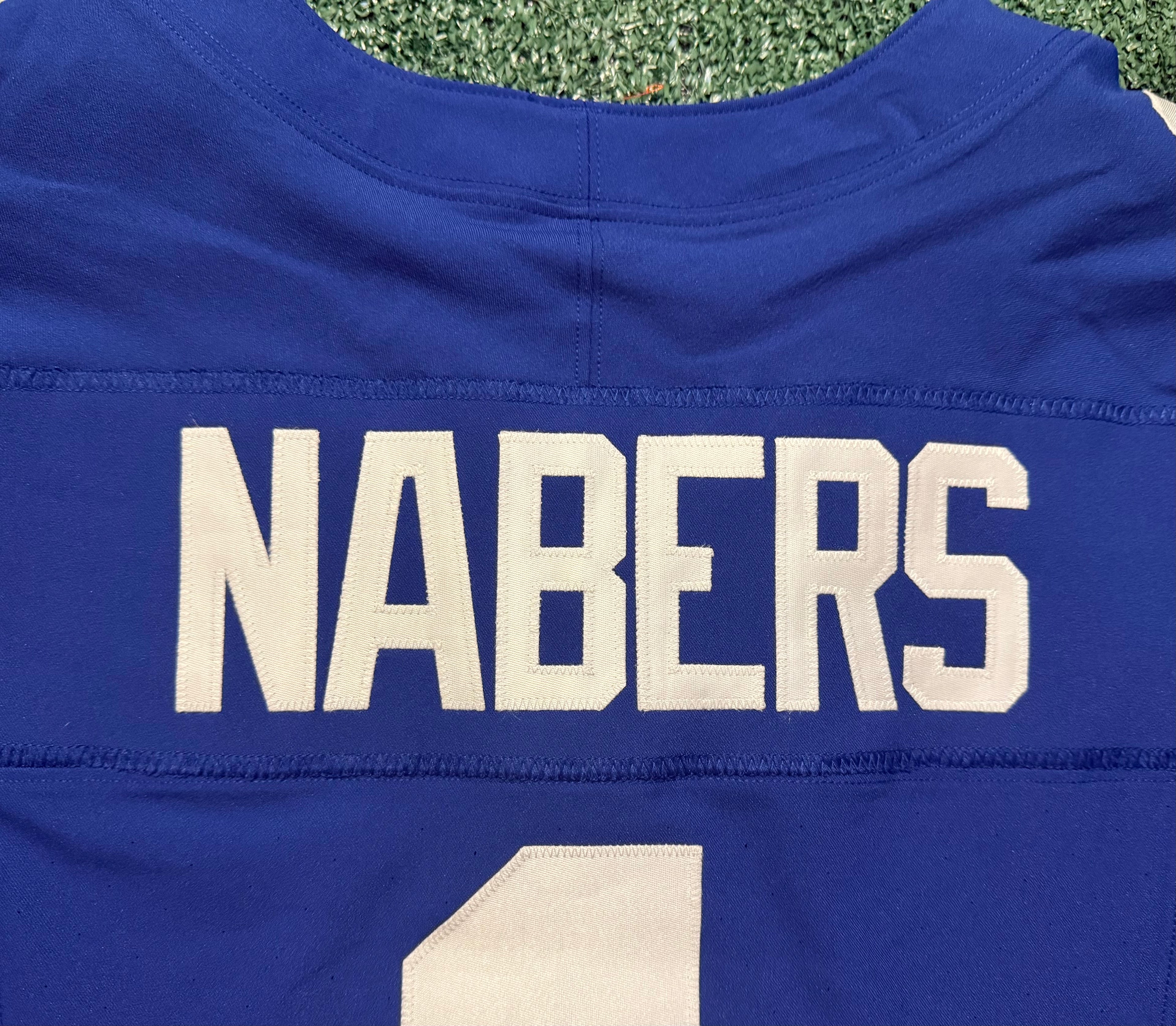 Malik Nabers New York Giants Jersey #1 Nike Vapor FUSE Elite blue size 44 (Large) NFL