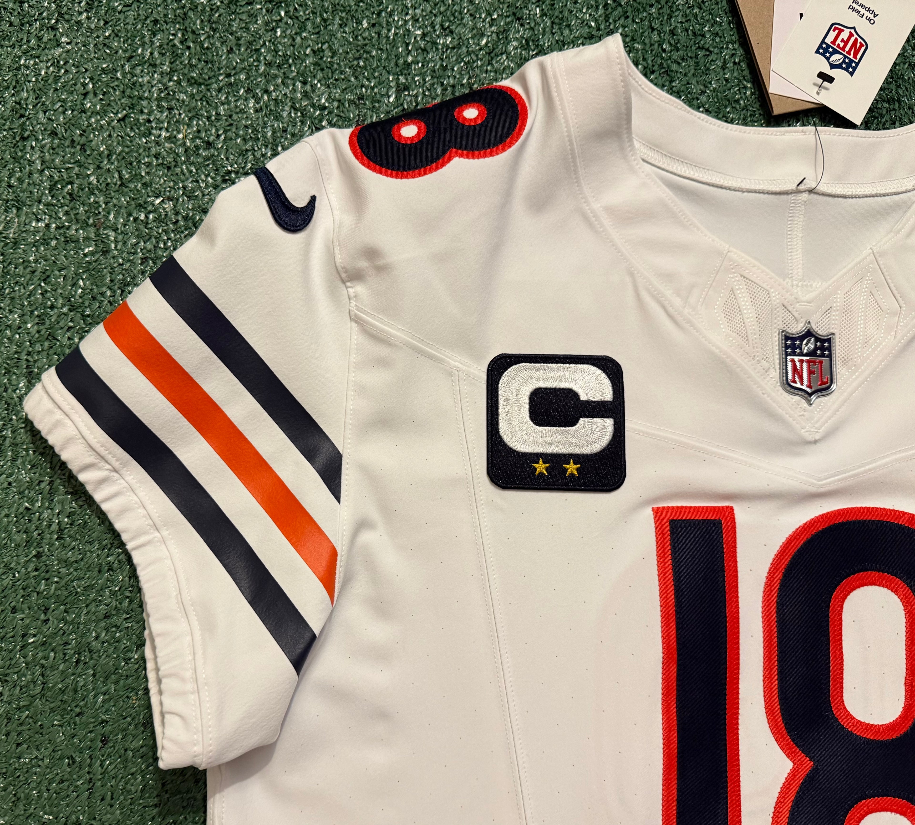 Caleb Williams Chicago Bears Jersey #18 Nike Vapor FUSE Elite White Size 44 (Large) NFL