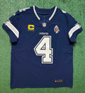 Dak Prescott Dallas Cowboys Jersey #4 Nike Vapor Fuse Elite Navy Size 44 (Large) NFL