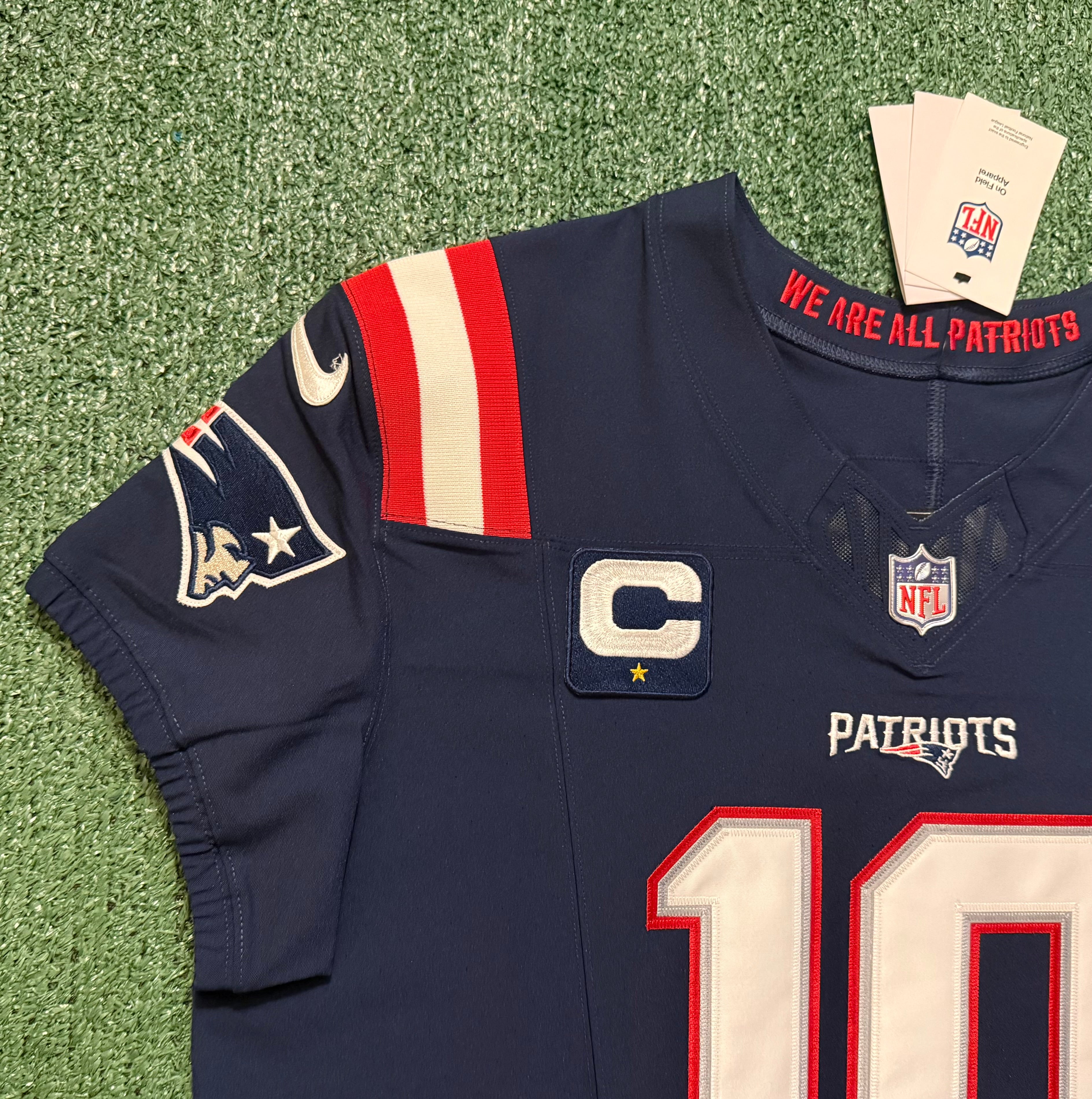 Drake Maye New England Patriots Jersey #10 Nike Vapor Fuse Elite Blue Size 48 (XL) NFL
