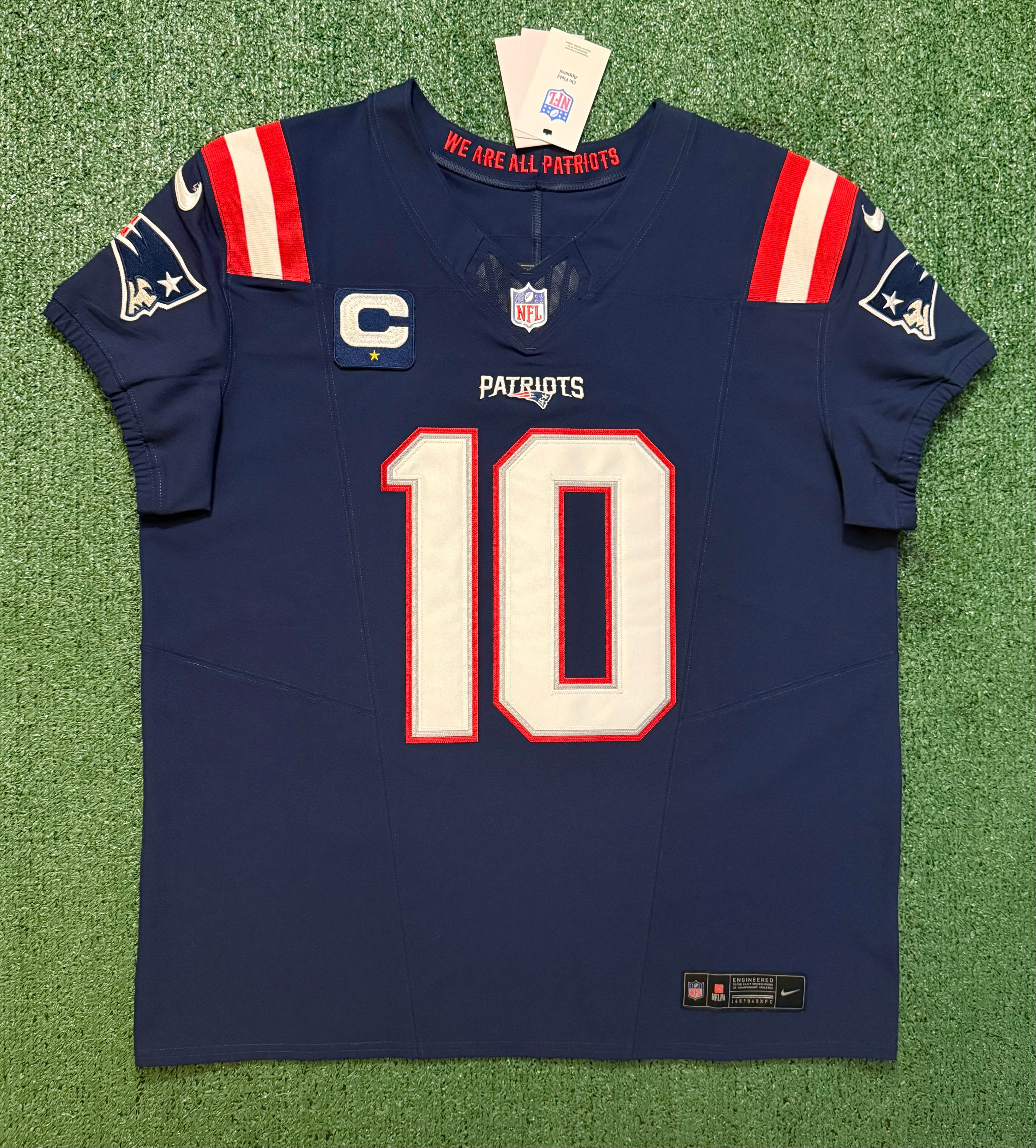 Drake Maye New England Patriots Jersey #10 Nike Vapor Fuse Elite Blue Size 48 (XL) NFL