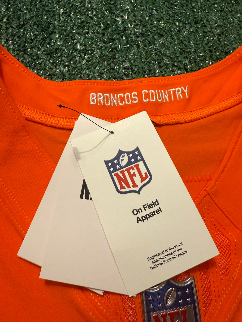 Bo Nix Denver Broncos Jersey #10 Nike Vapor Fuse Elite Orange Size 44 (L) NFL