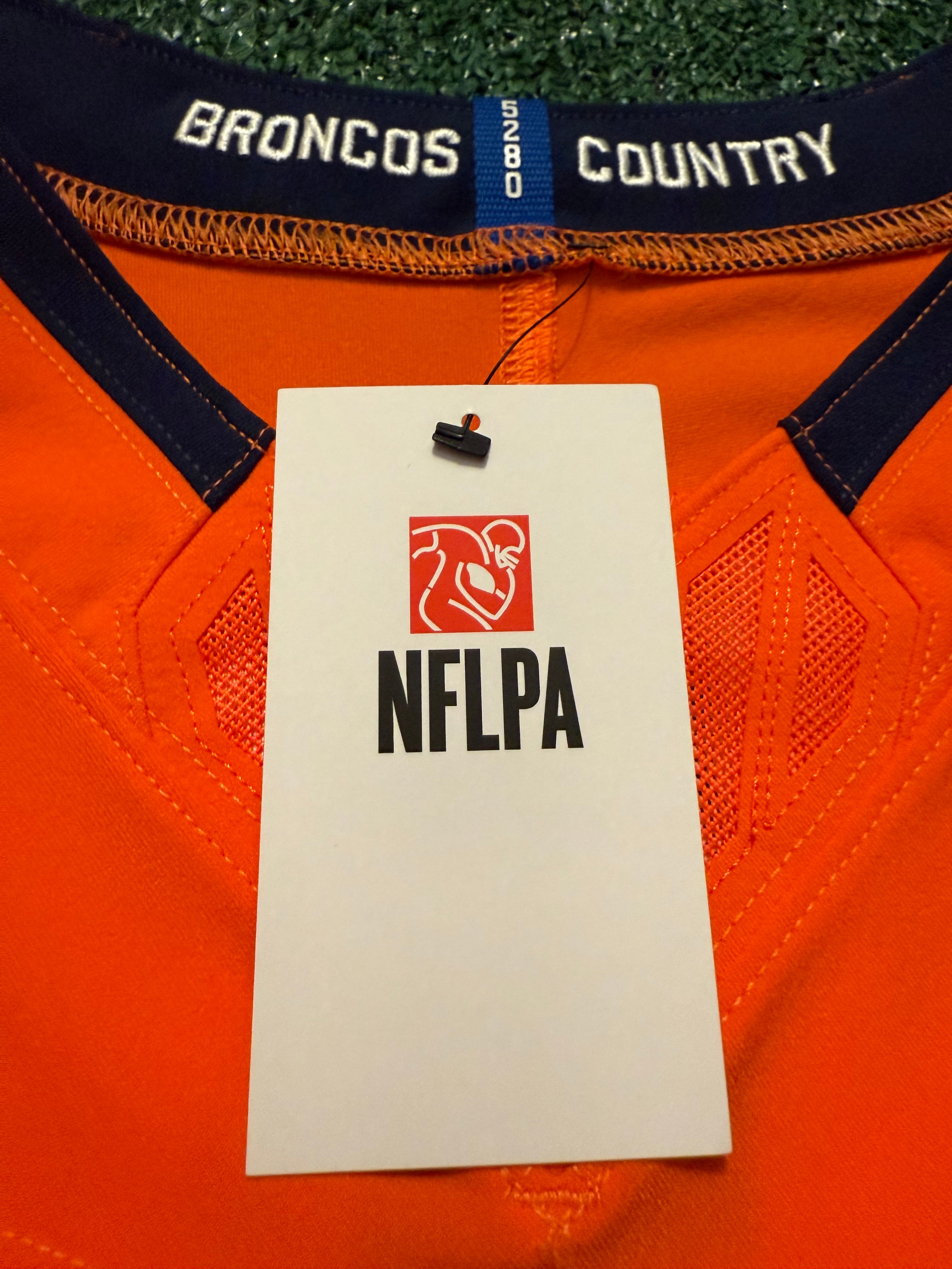 Bo Nix Denver Broncos Jersey #10 Nike Vapor Fuse Elite Orange Size 44 (L) NFL