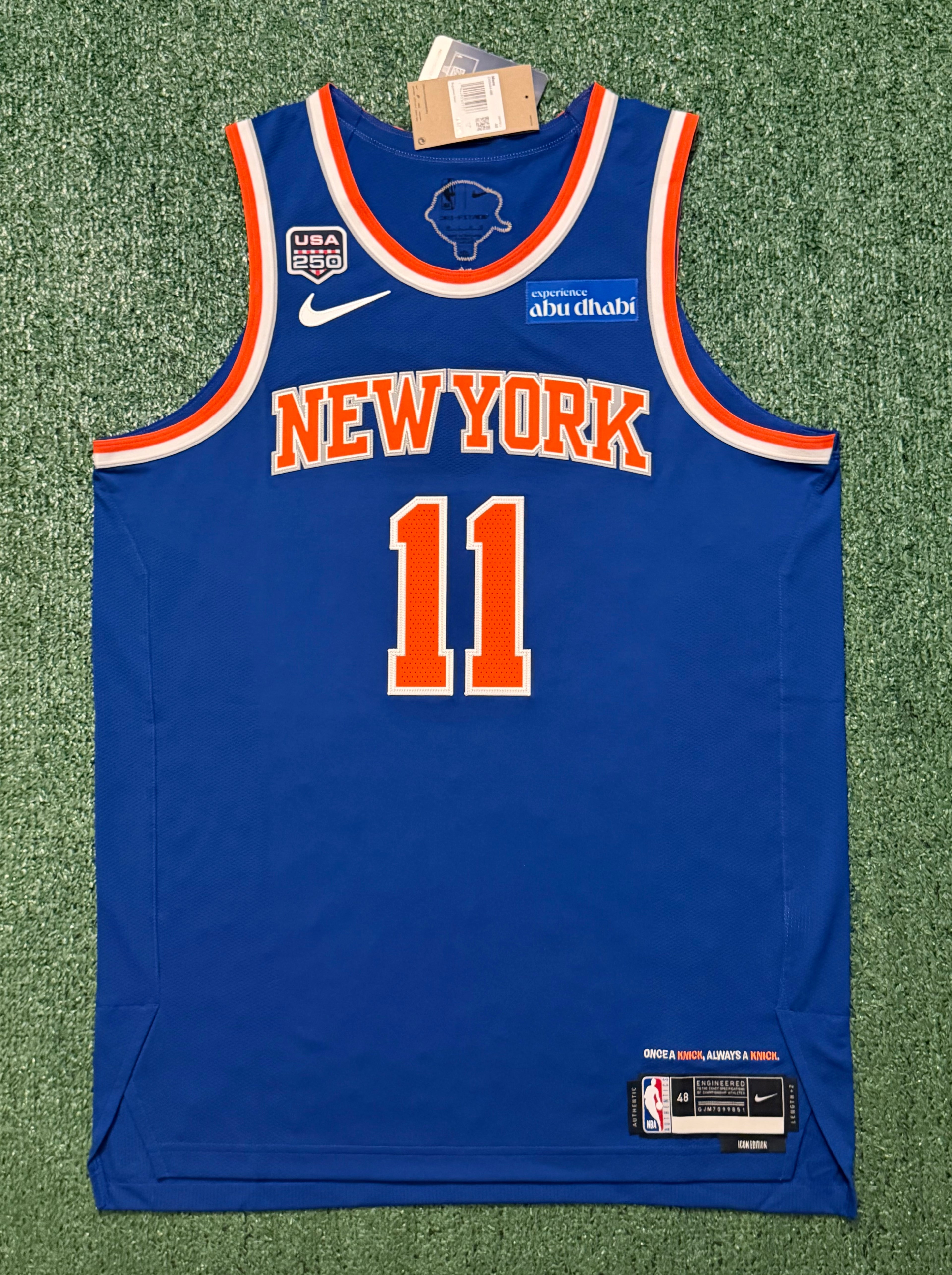 Jalen Brunson New York Knicks Jersey #11 Finals Nike ADV Authentic Blue Size 48 (L) NBA