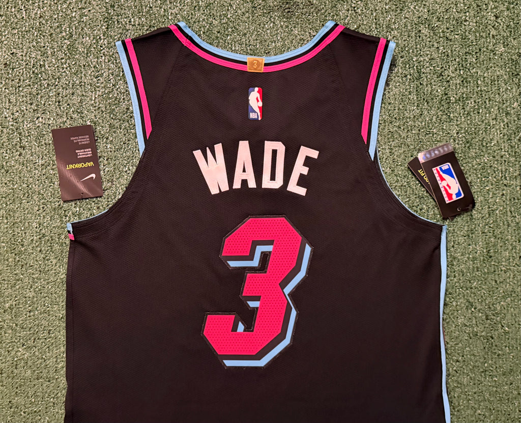Dwayne Wade Miami Heat Jersey #3 Nike Vaporknit Authentic Black Size 44 (Medium) NBA