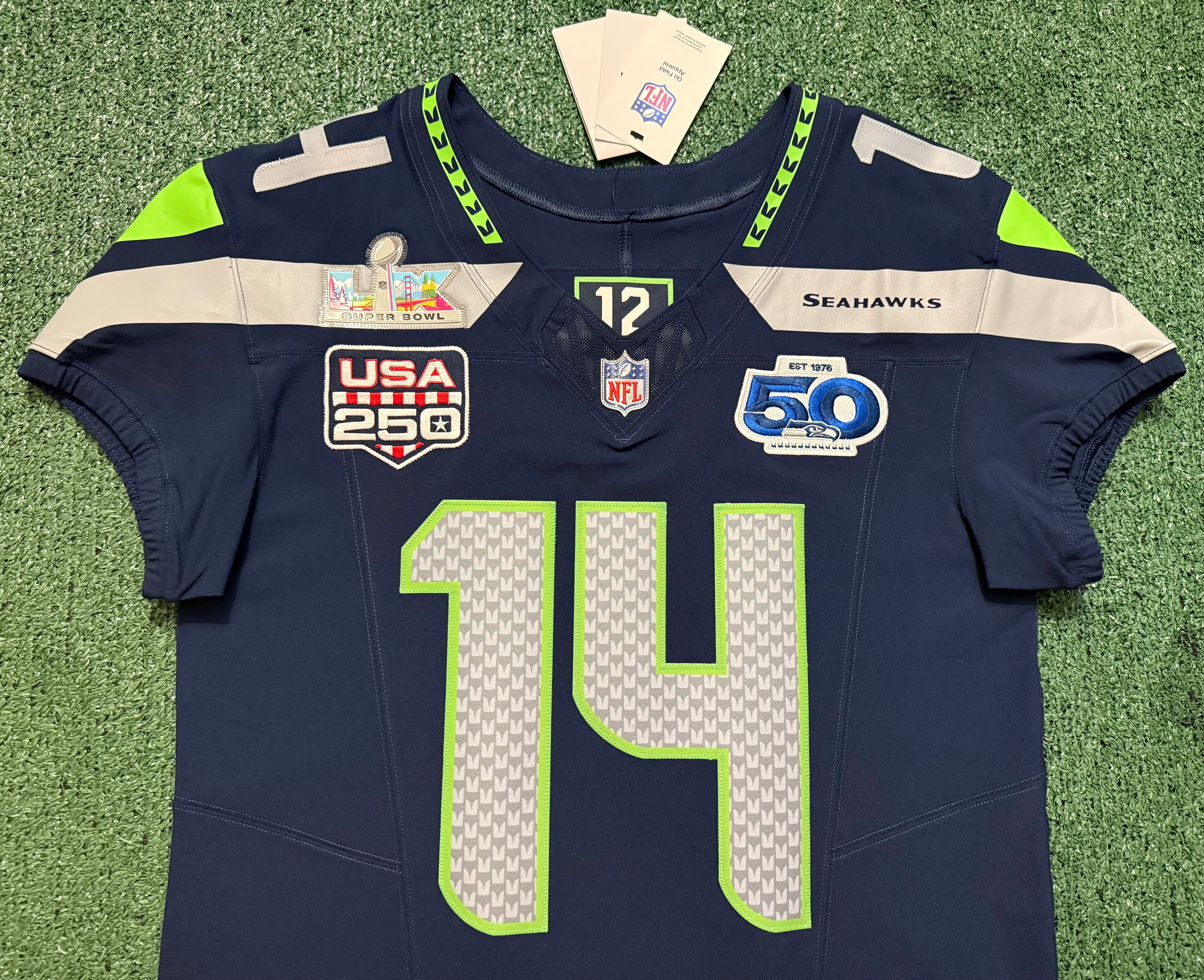 Sam Darnold Seattle Seahawks Jersey #14 Nike Vapor FUSE Elite Blue Size 40 (Medium) NFL