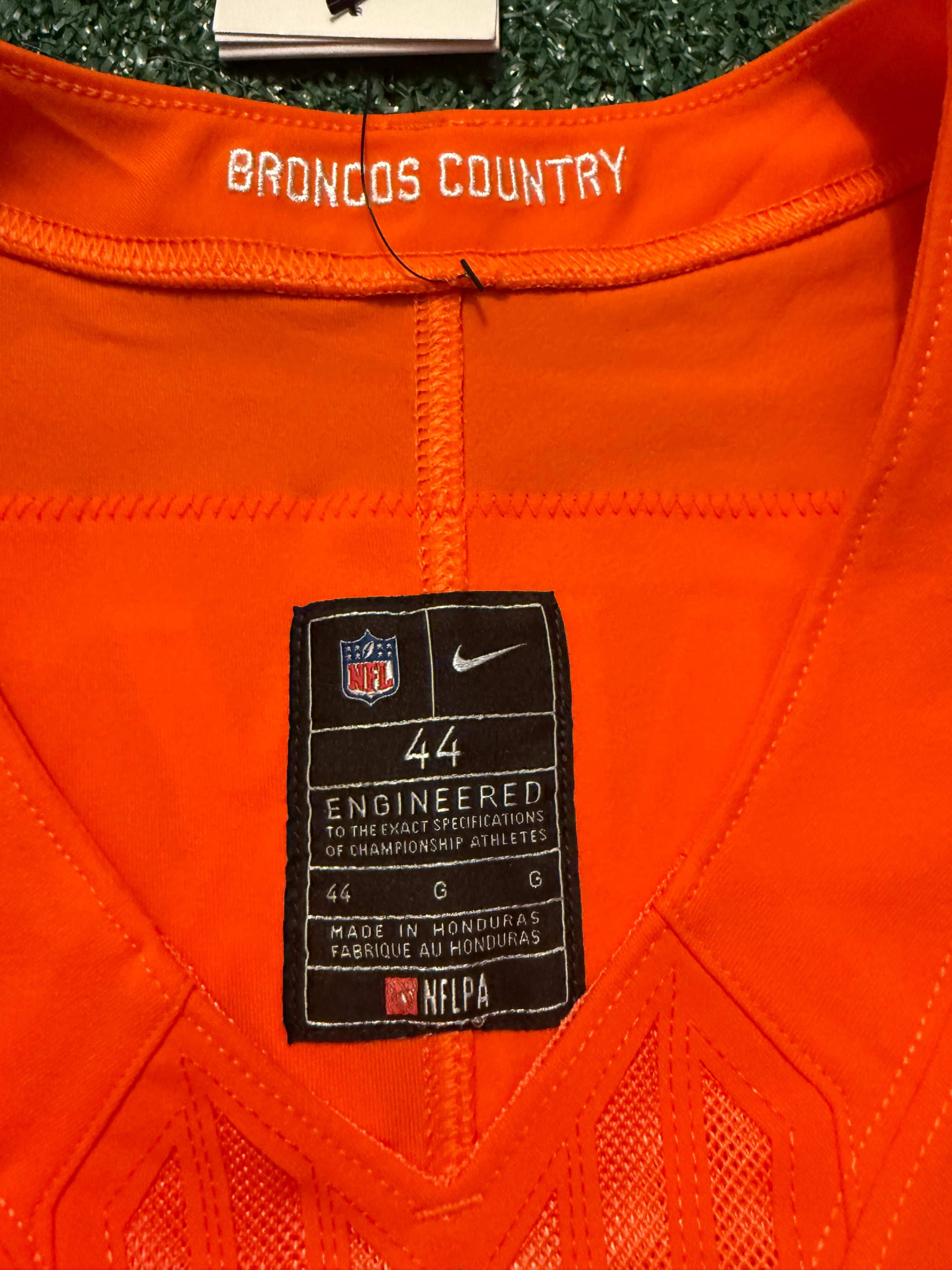 Bo Nix Denver Broncos Jersey #10 Nike Vapor Fuse Elite Orange Size 44 (L) NFL