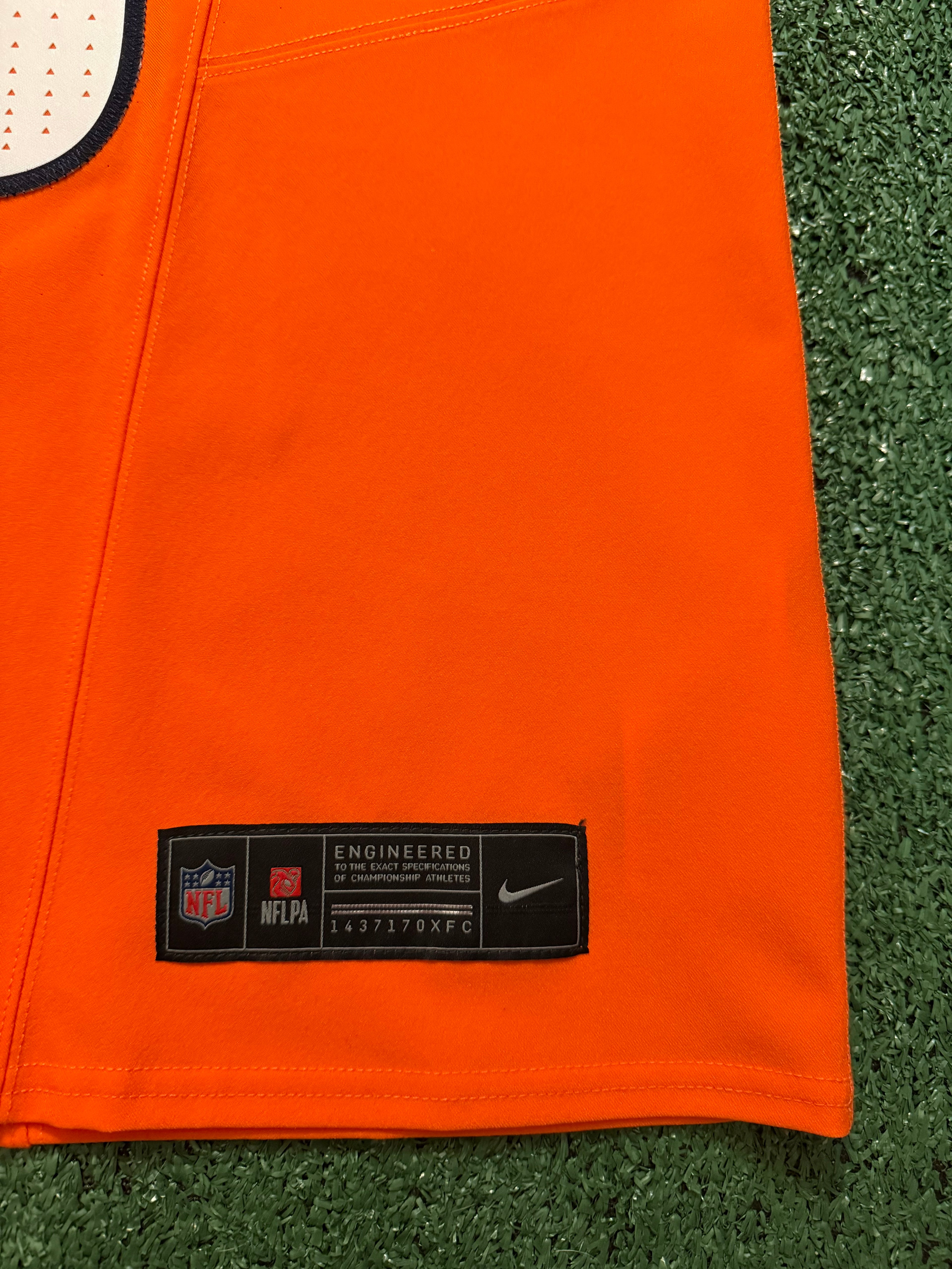 Bo Nix Denver Broncos Jersey #10 Nike Vapor Fuse Elite Orange Size 44 (L) NFL