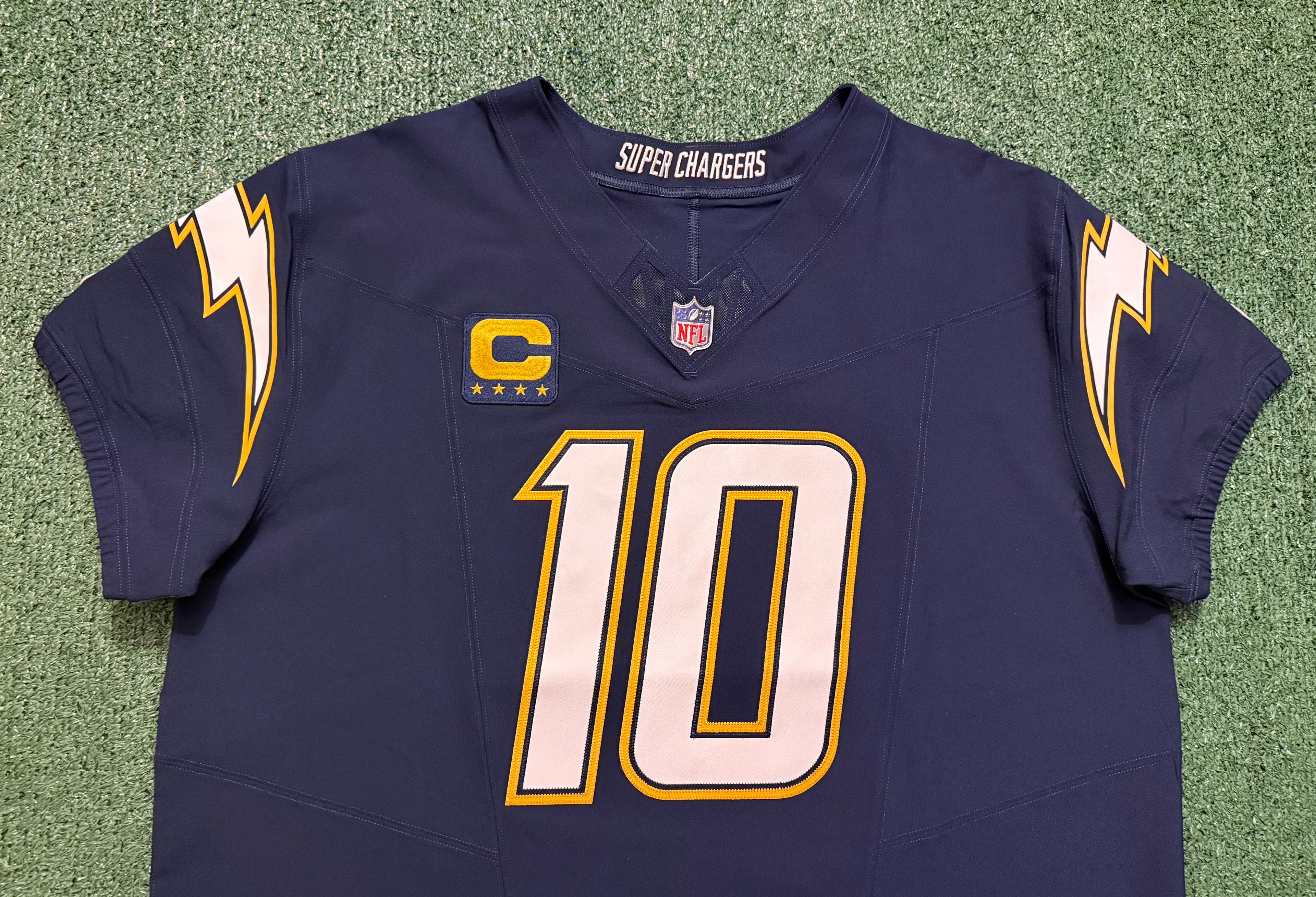 Justin Herbert Los Angeles Chargers Jersey #10 Nike Vapor Fuse Elite Navy Size 52 (XXL) NFL