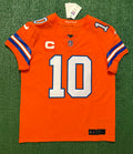 Bo Nix Denver Broncos Jersey #10 Nike Vapor Fuse Elite Orange Size 44 (L) NFL