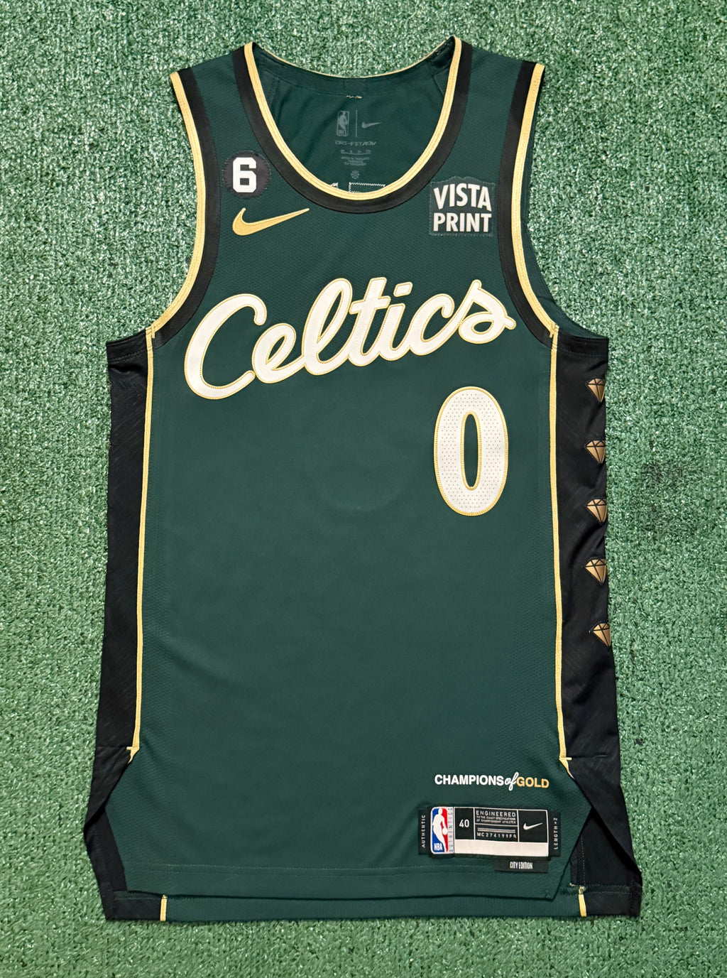 Jayson Tatum Boston Celtics Jersey #0 Nike ADV Authentic Green Size 40 (Small) NBA