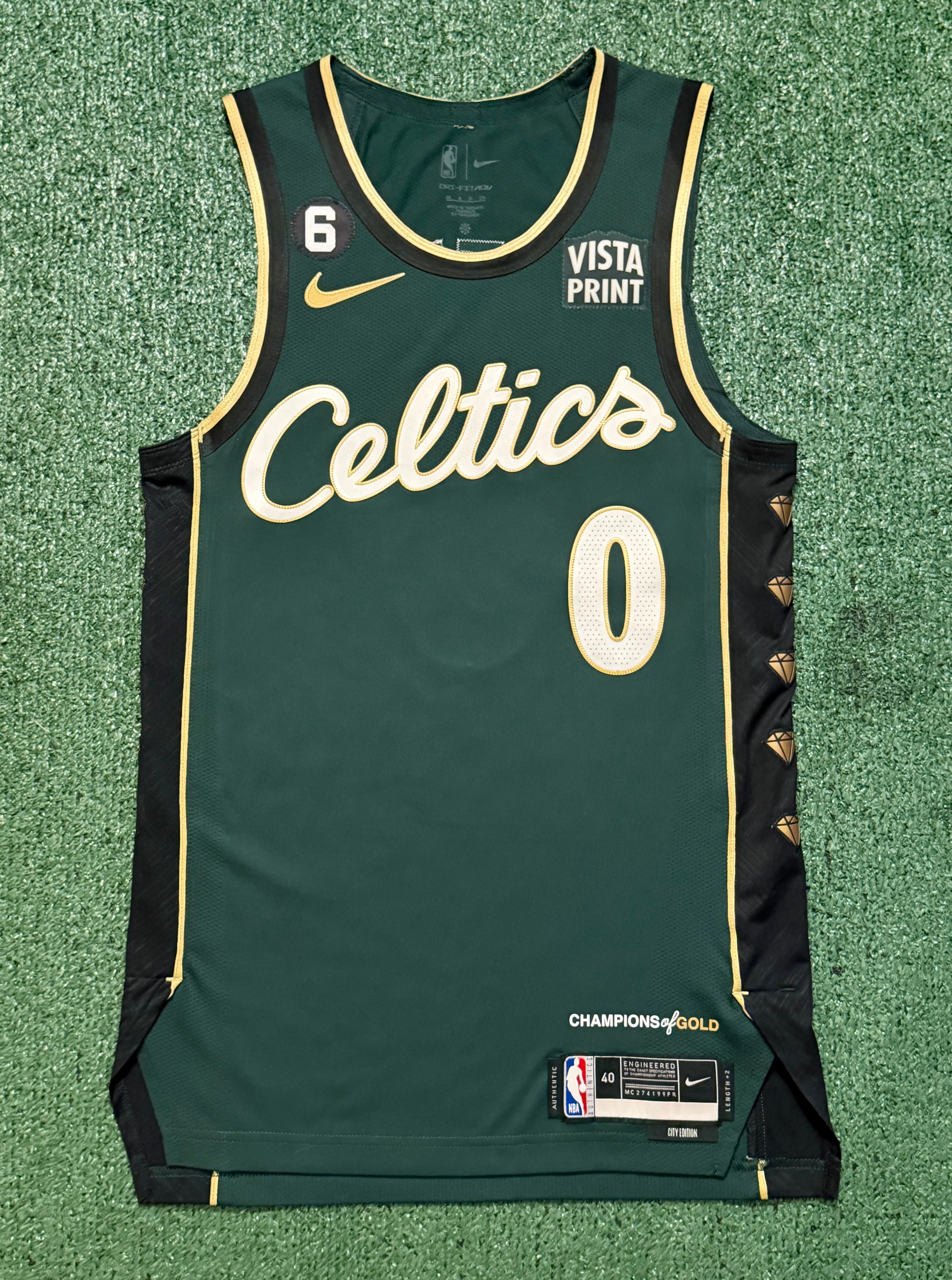 Jayson Tatum Boston Celtics Jersey #0 Nike ADV Authentic Green Size 40 (Small) NBA