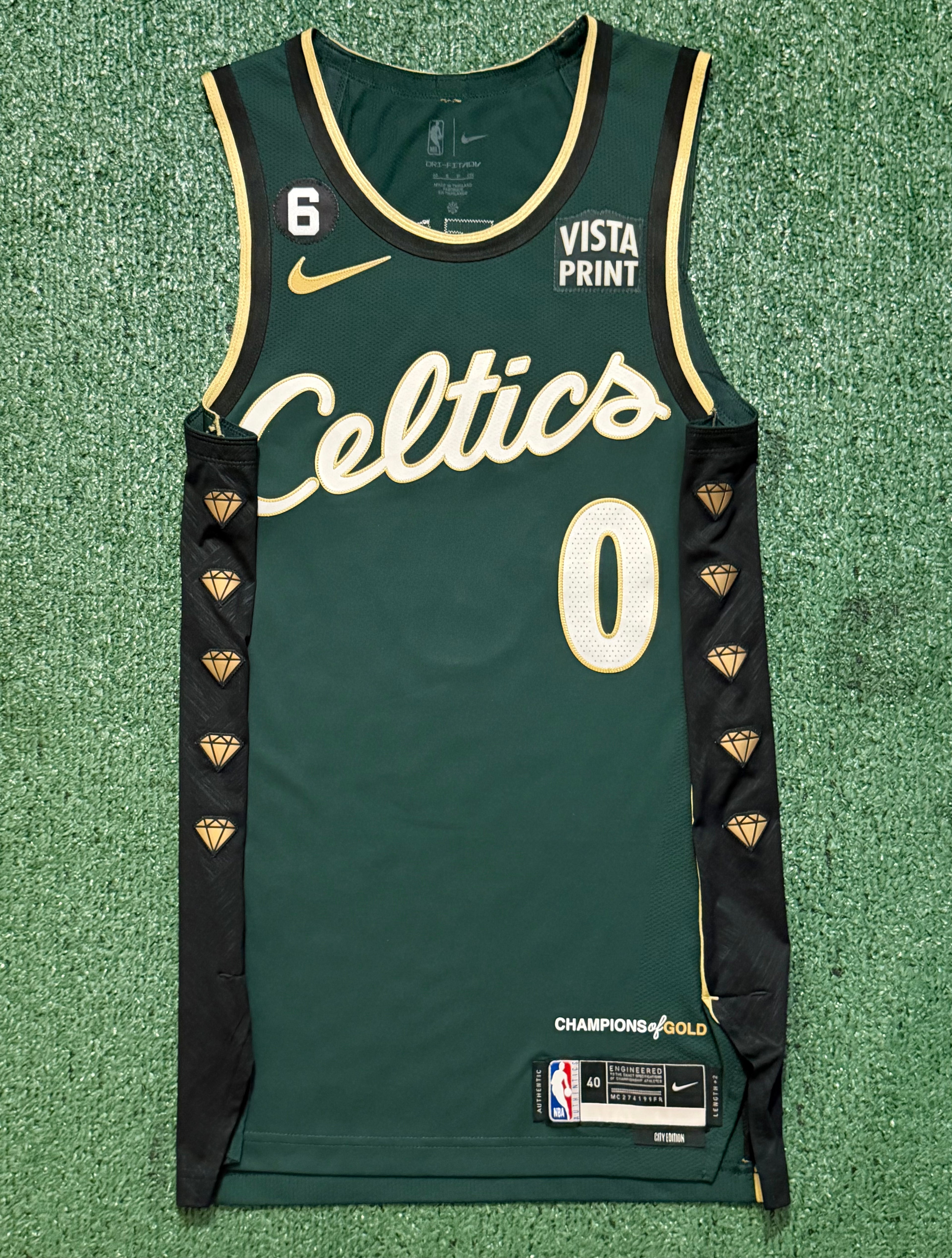 Jayson Tatum Boston Celtics Jersey #0 Nike ADV Authentic Green Size 40 (Small) NBA