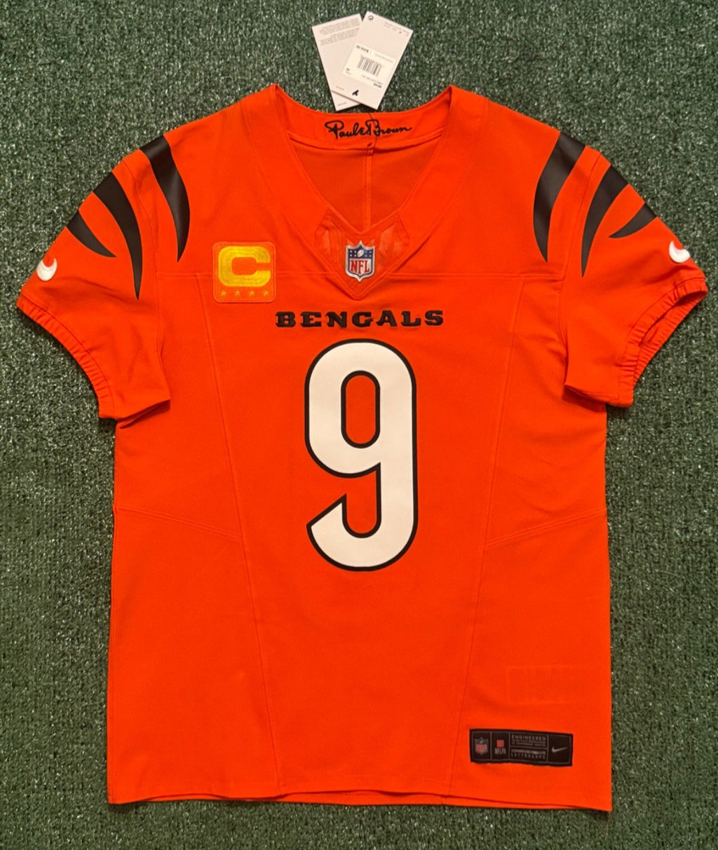 Joe Burrow Cincinnati Bengals Jersey #9 Nike Vapor FUSE Elite Orange Size 40 (M) NFL