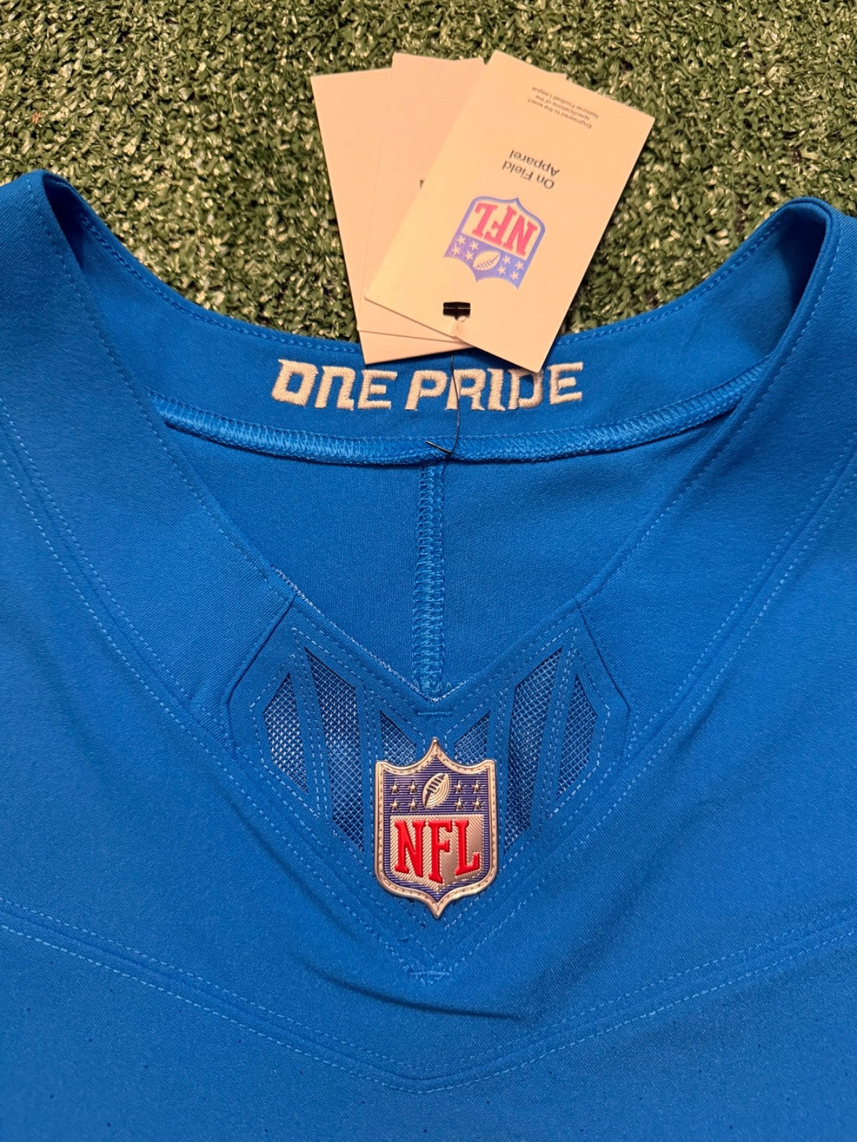 Jahmyr Gibbs Detroit Lions Jersey #0 Nike Vapor FUSE Elite Blue Size 44 (Large) NFL