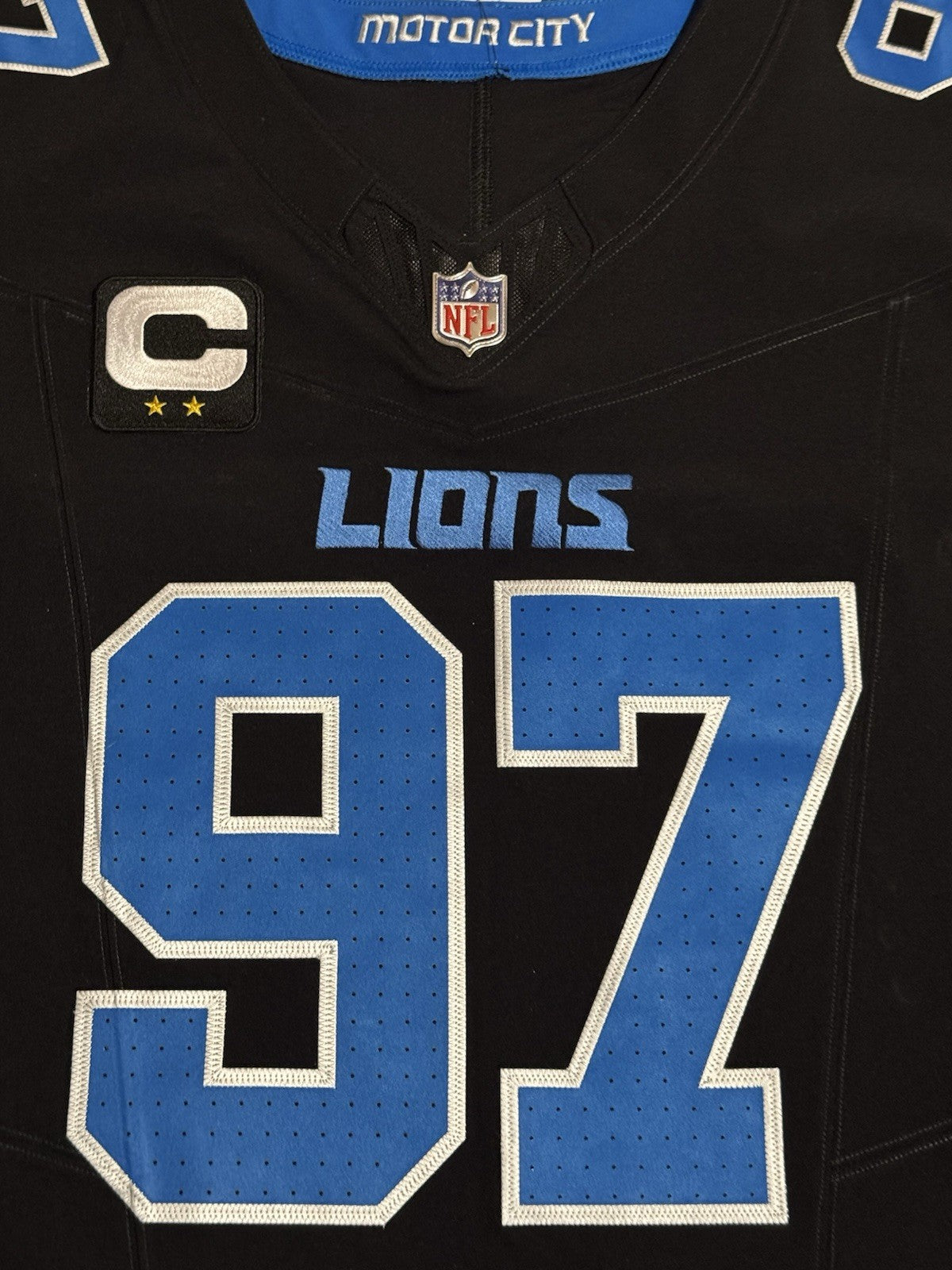 Aidan Hutchinson Detroit Lions Jersey #97 Nike Vapor FUSE Elite Black size 48 (XL) NFL