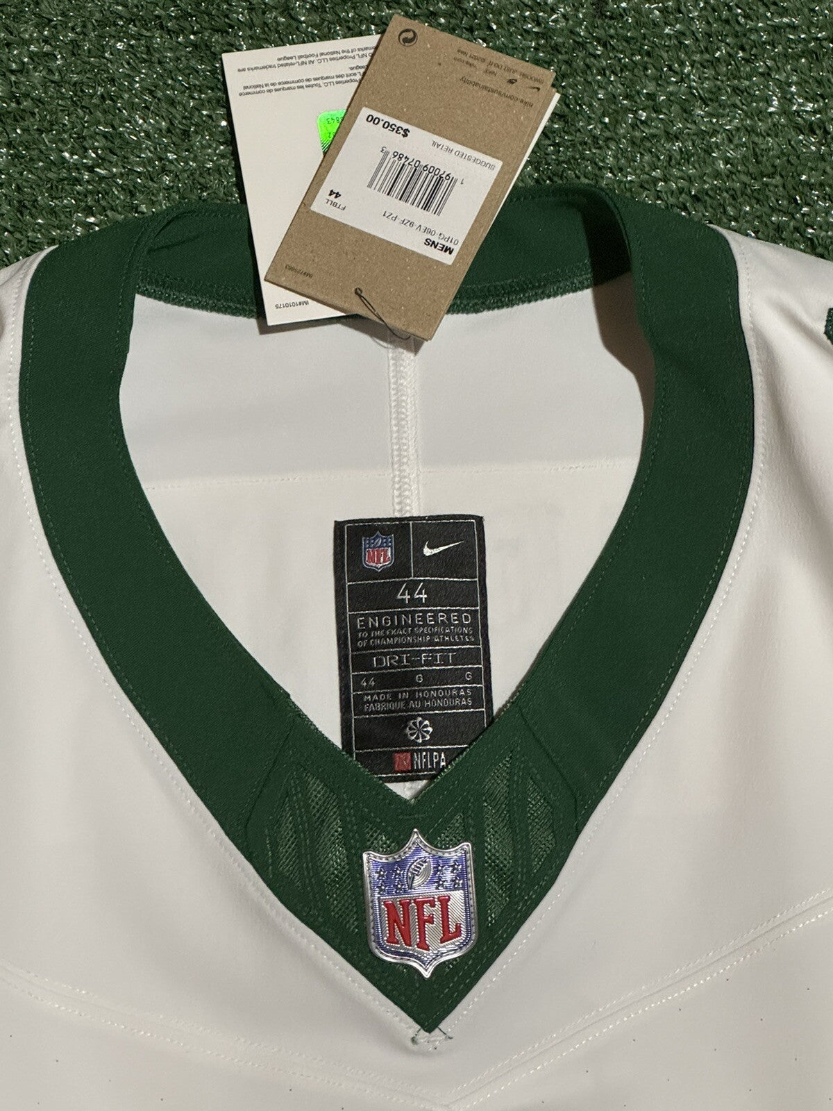 Sauce Gardner New York Jets Jersey #1 Nike Vapor Fuse Elite White Size 44 (L) NFL