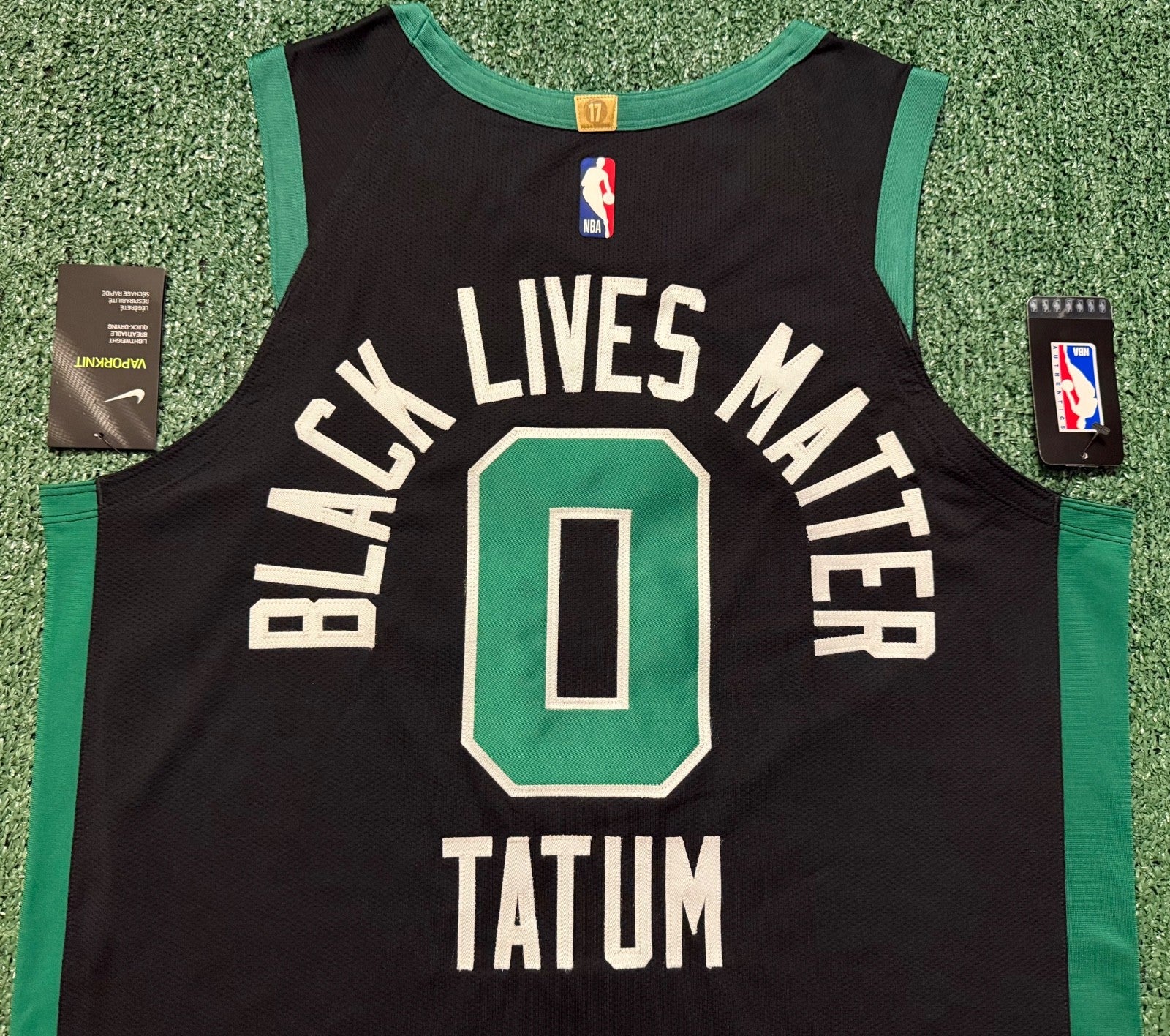 Jayson Tatum Boston Celtics Jersey #0 Nike VaporKnit Authentic Black Size 48 (L) NBA