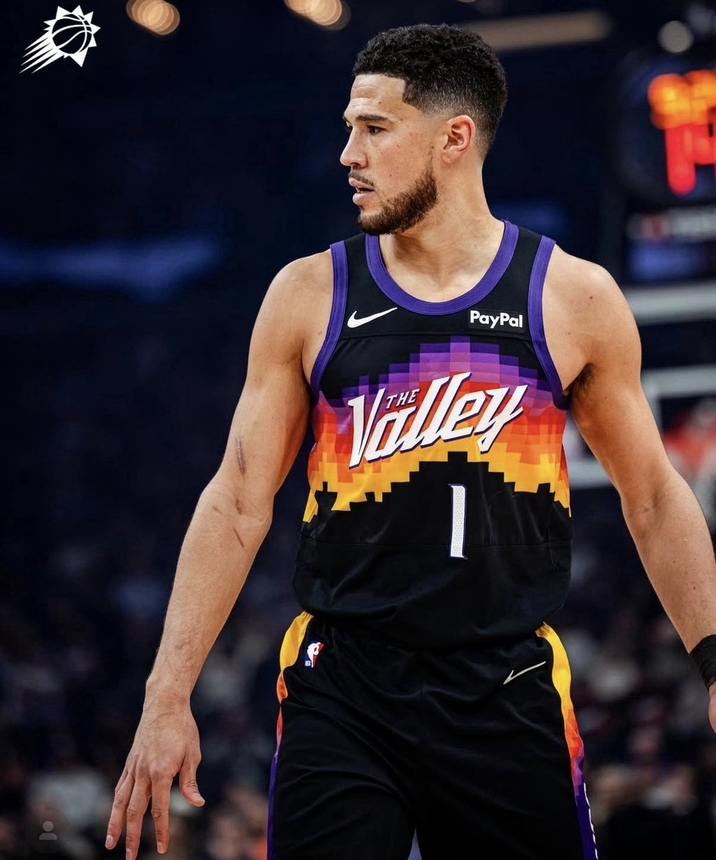Devin Booker Phoenix Suns Jersey #1 Nike ADV Authentic Black Size 48 (L) NBA
