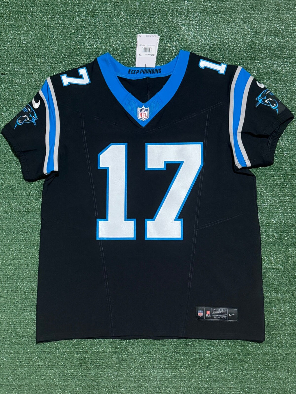 Xavier Legette Carolina Panthers Jersey #17 Nike Vapor FUSE Elite Black Size 44 (Large) NFL