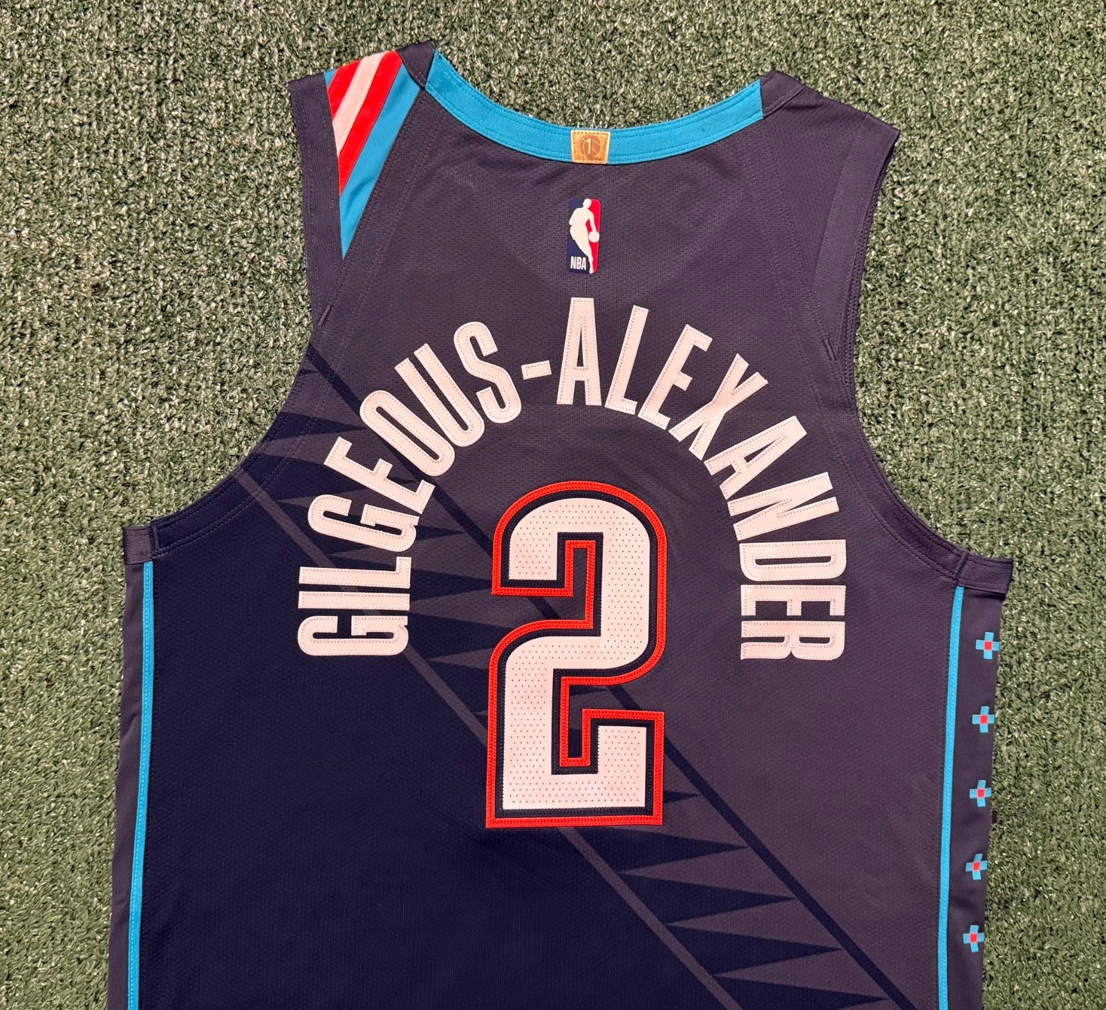 Shai Gilgeous-Alexander Oklahoma City Thunder Jersey #2 Nike ADV Authentic Blue Size 44 (M) NBA